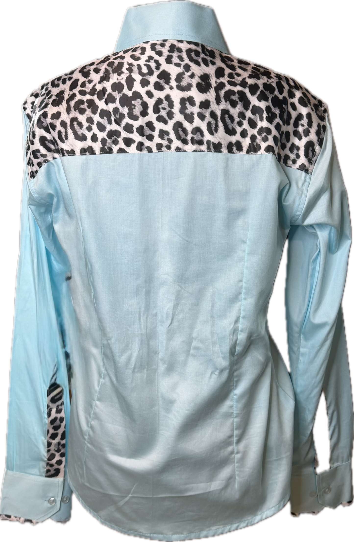 Cheetah Western Ladies Shirt Light Blue
