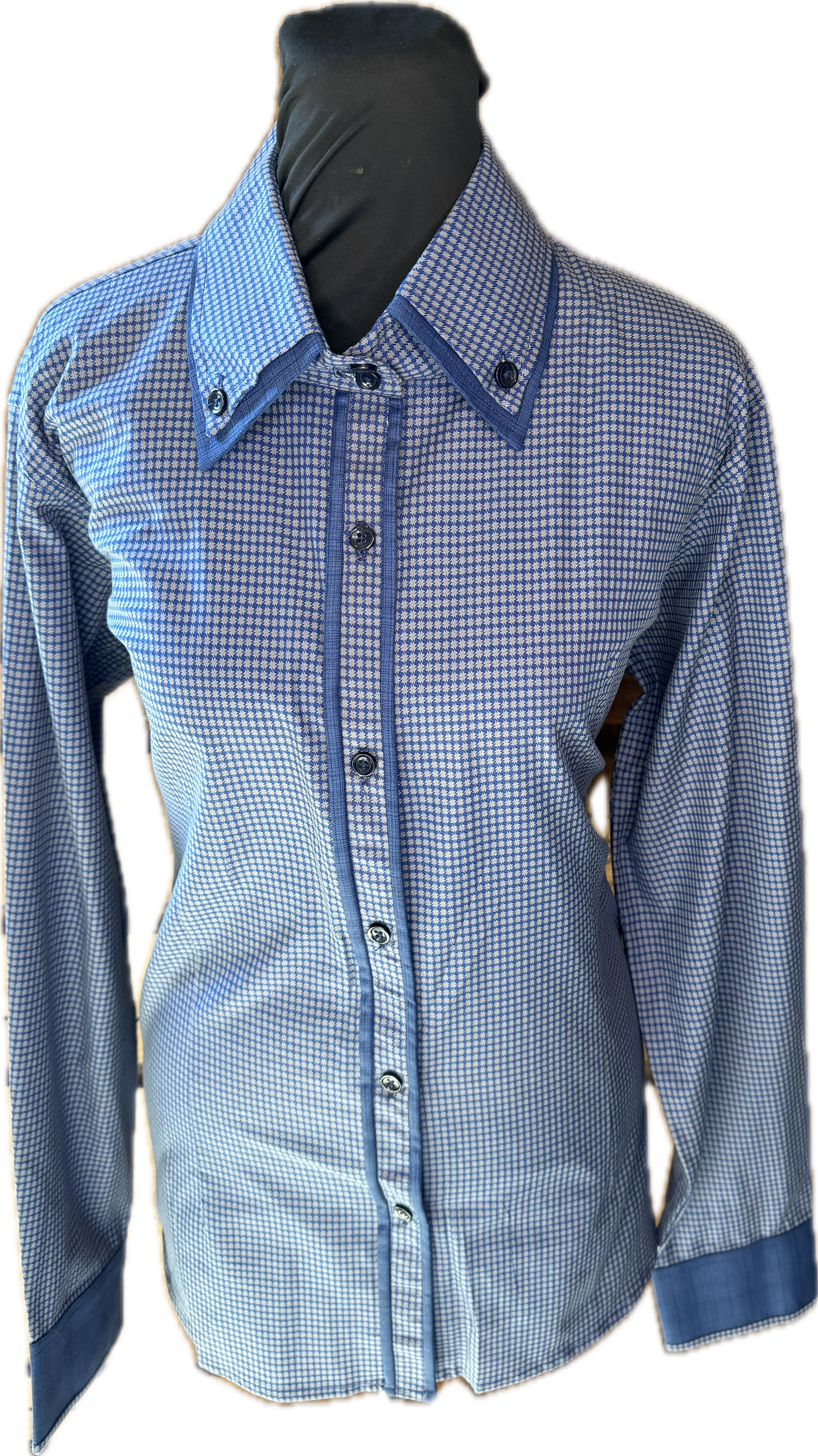 *46 Bust* Vest Set *Navy Blue Plaid with Matching Shirt