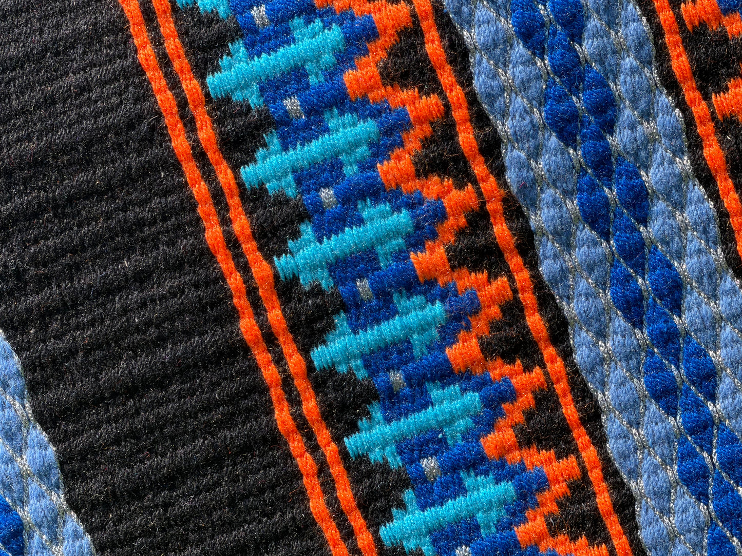 B513 Oversized Saddle Blanket Black, Orange, Royal Blue, Show Turquoise, Soft Turquoise, Matte Metallic Silver