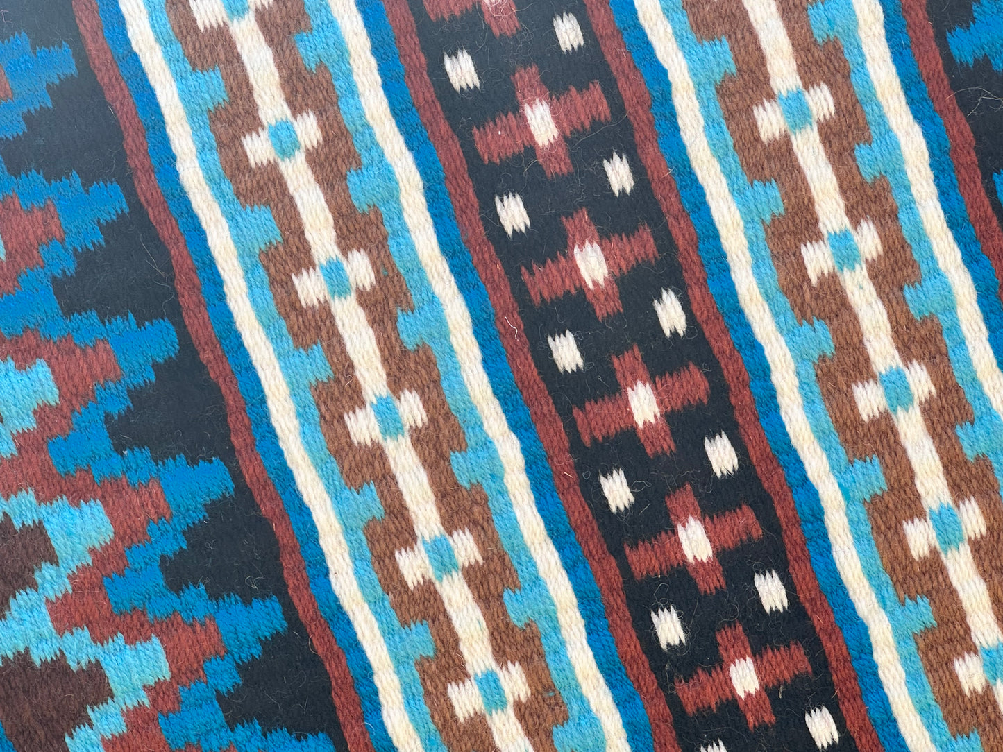 B427 Oversized Saddle Blanket Black, White, Brown, Rust, Soft Turquoise, Turquoise, Indian Tan