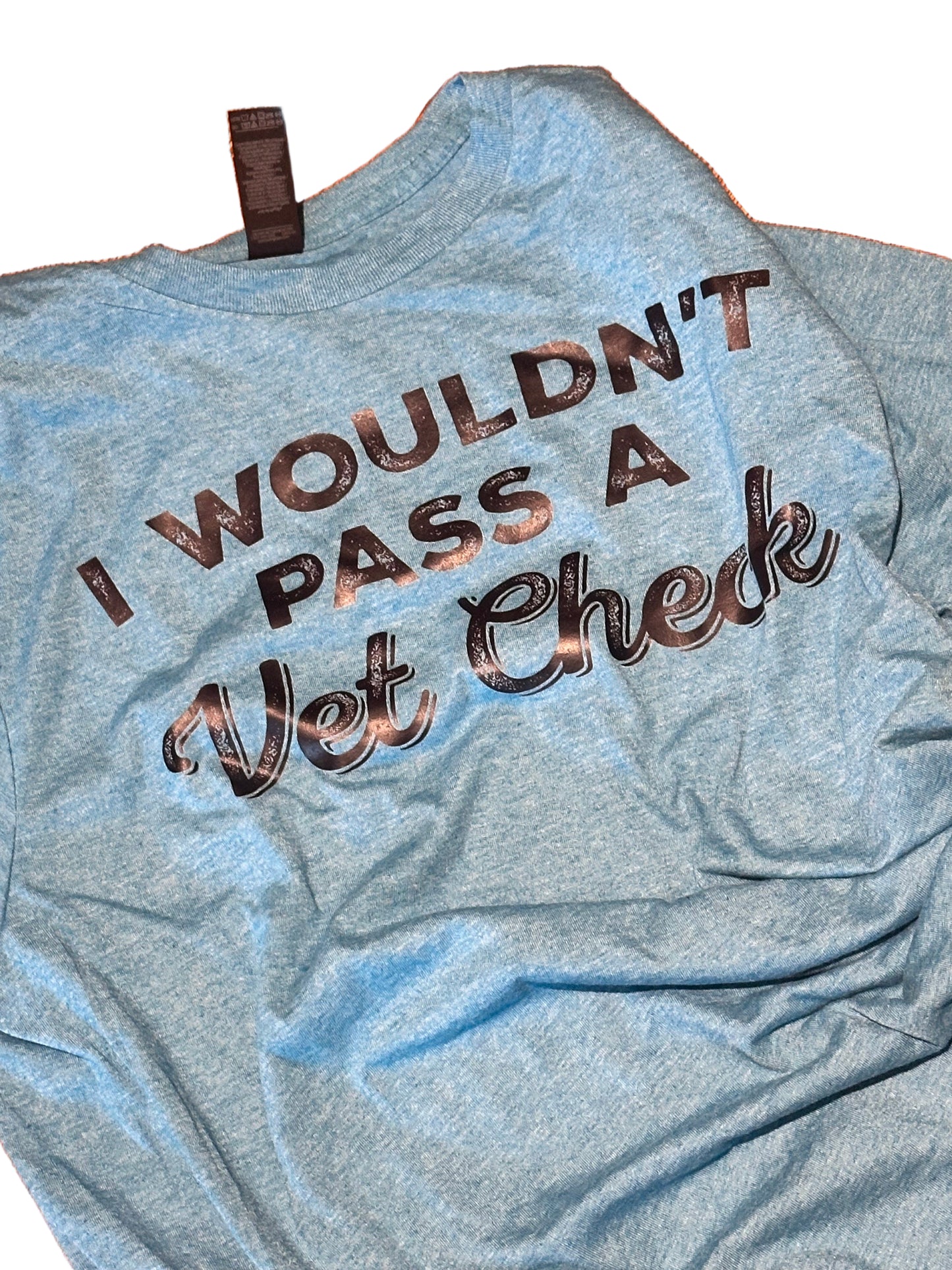 T-Shirt "Vet Check" SMALL in turquoise heather