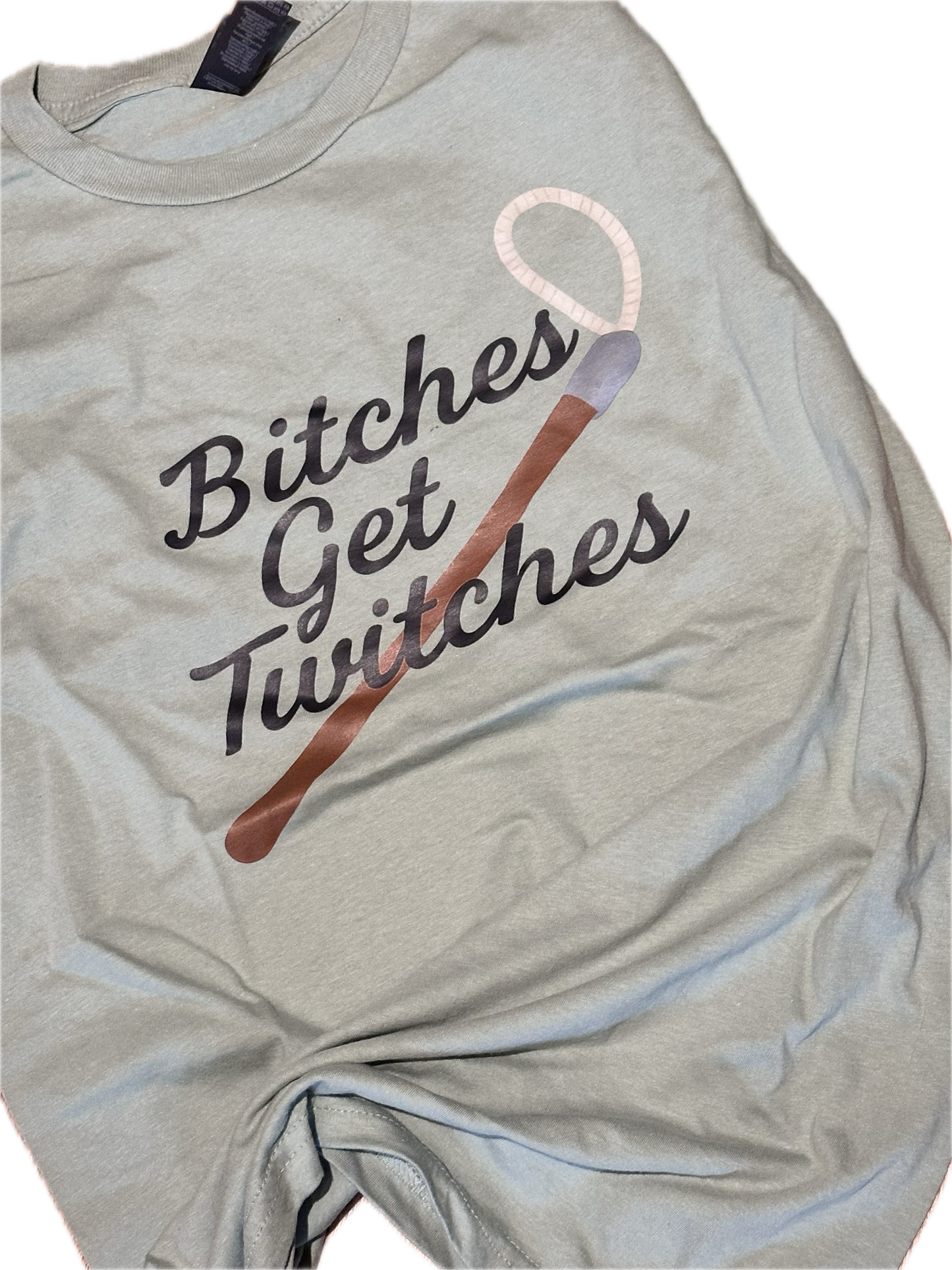 T-Shirt "Twitches" LARGE in sage green