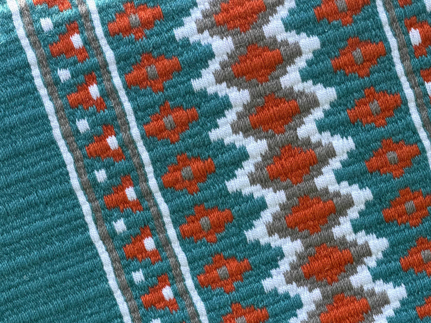 B560 Oversized Saddle Blanket Show Turquoise, White, Ash, Orange