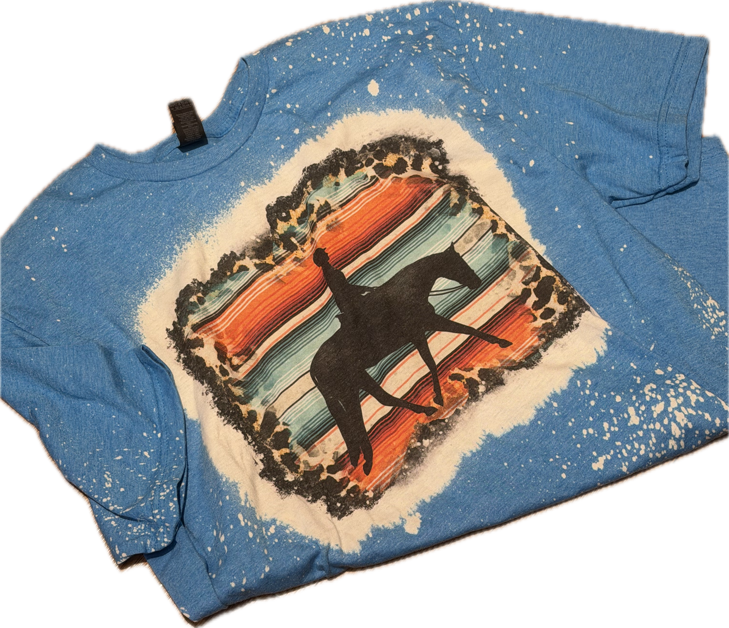 T-Shirt "Bleached HUS" LARGE in blue