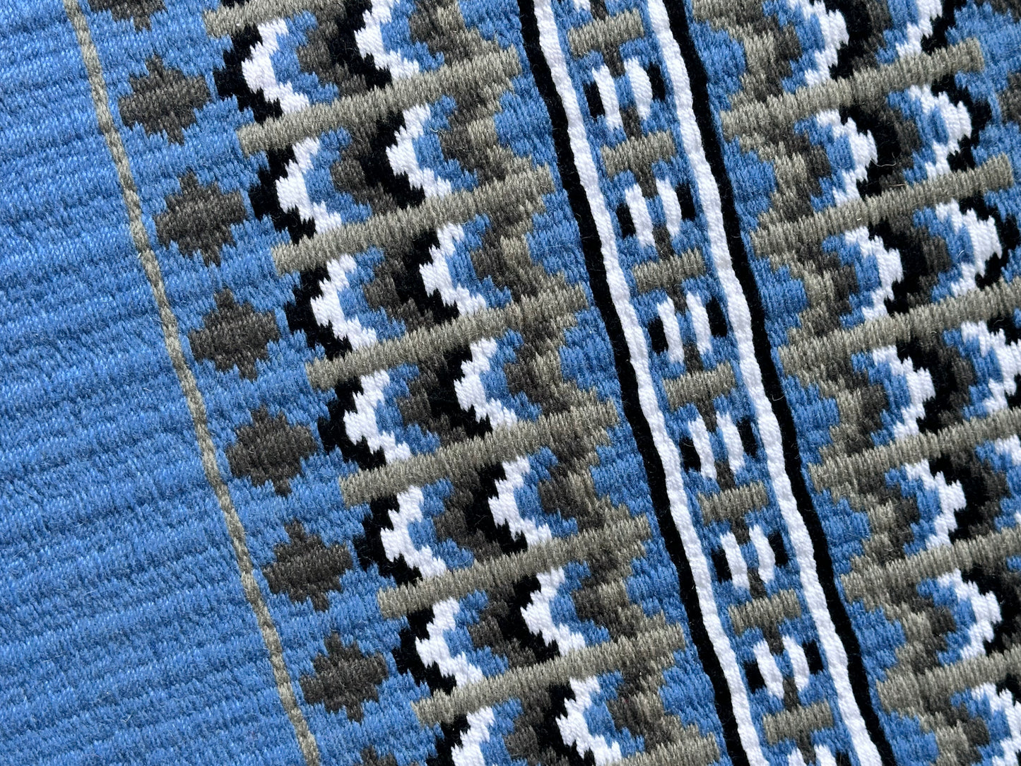 B367 Oversized Saddle Blanket Periwinkle, White, Black, Charcoal, Ash