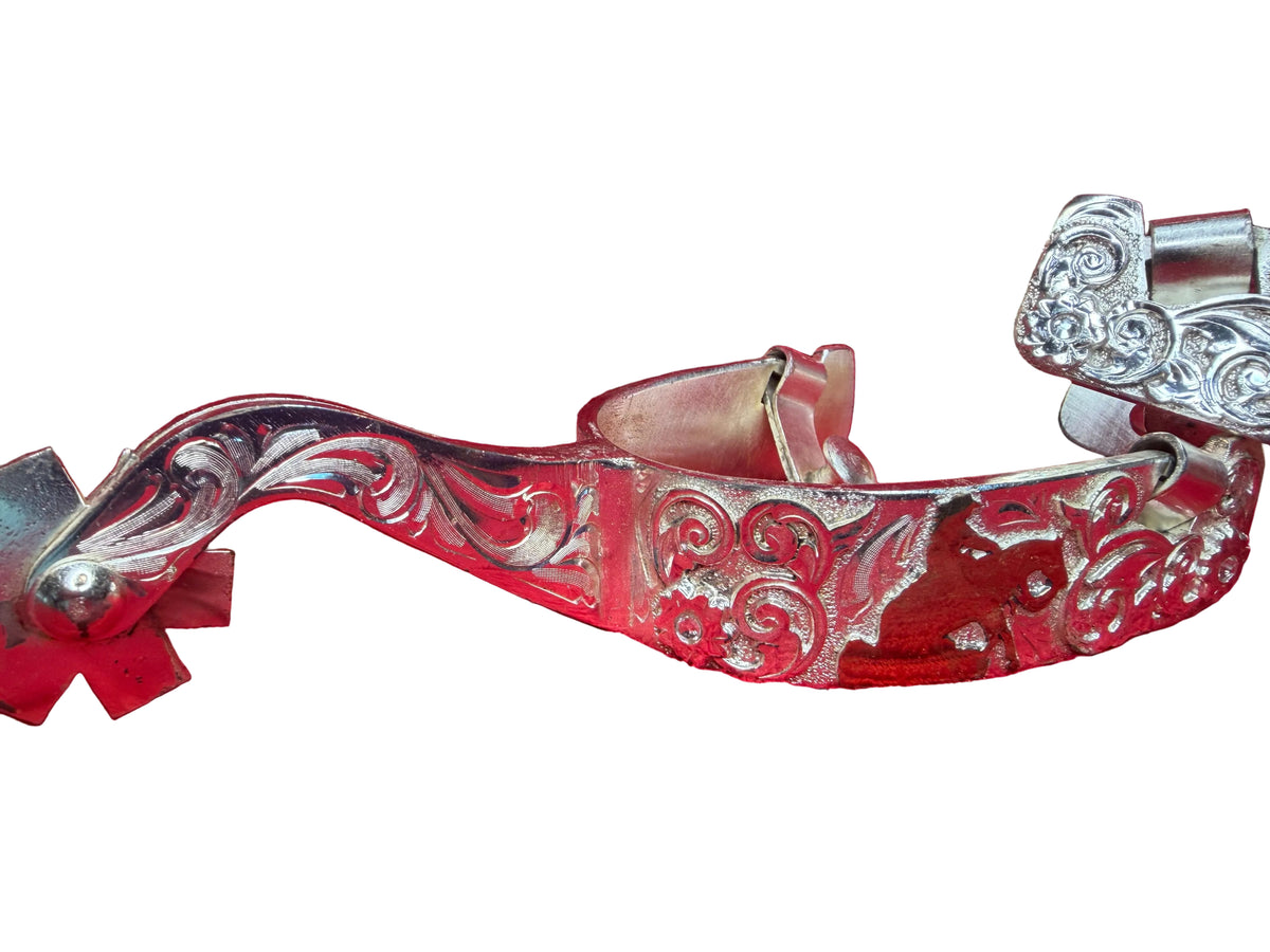 Sterling Sliver Overlay Spurs -Reining Slide-