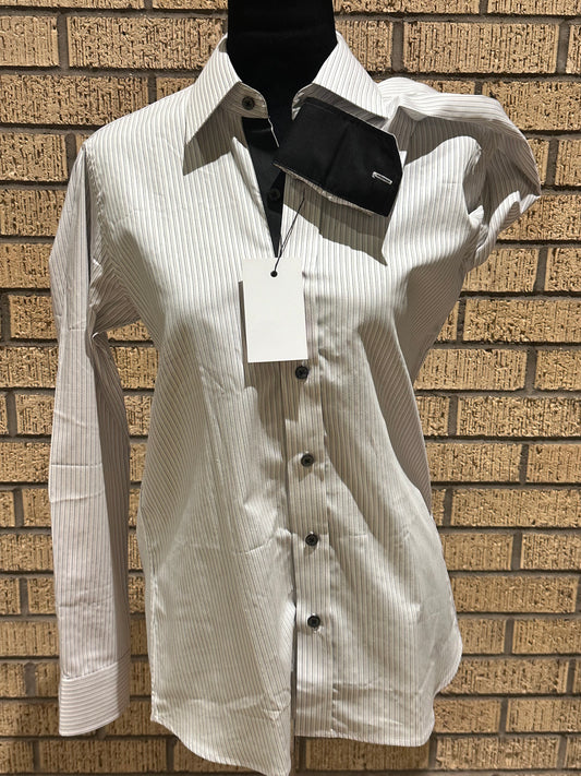 Men's Shirt White with Black Lines