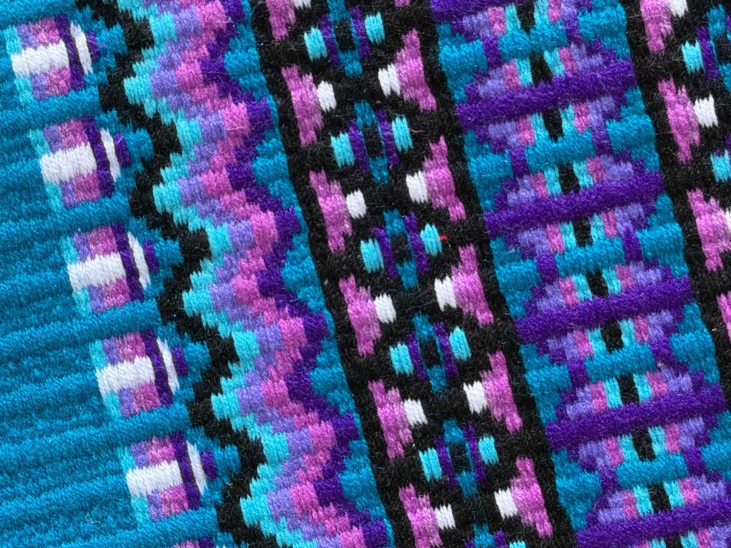 B614 Oversized Saddle Blanket Lavender, White, Dark Purple, Turquoise, Light Purple