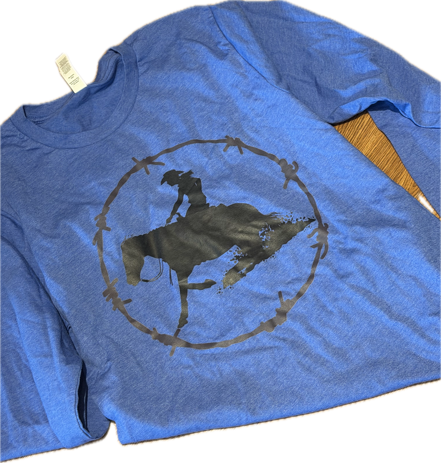 Long Sleeve T-Shirt "Reiner Wire'" SMALL in Royal Heather