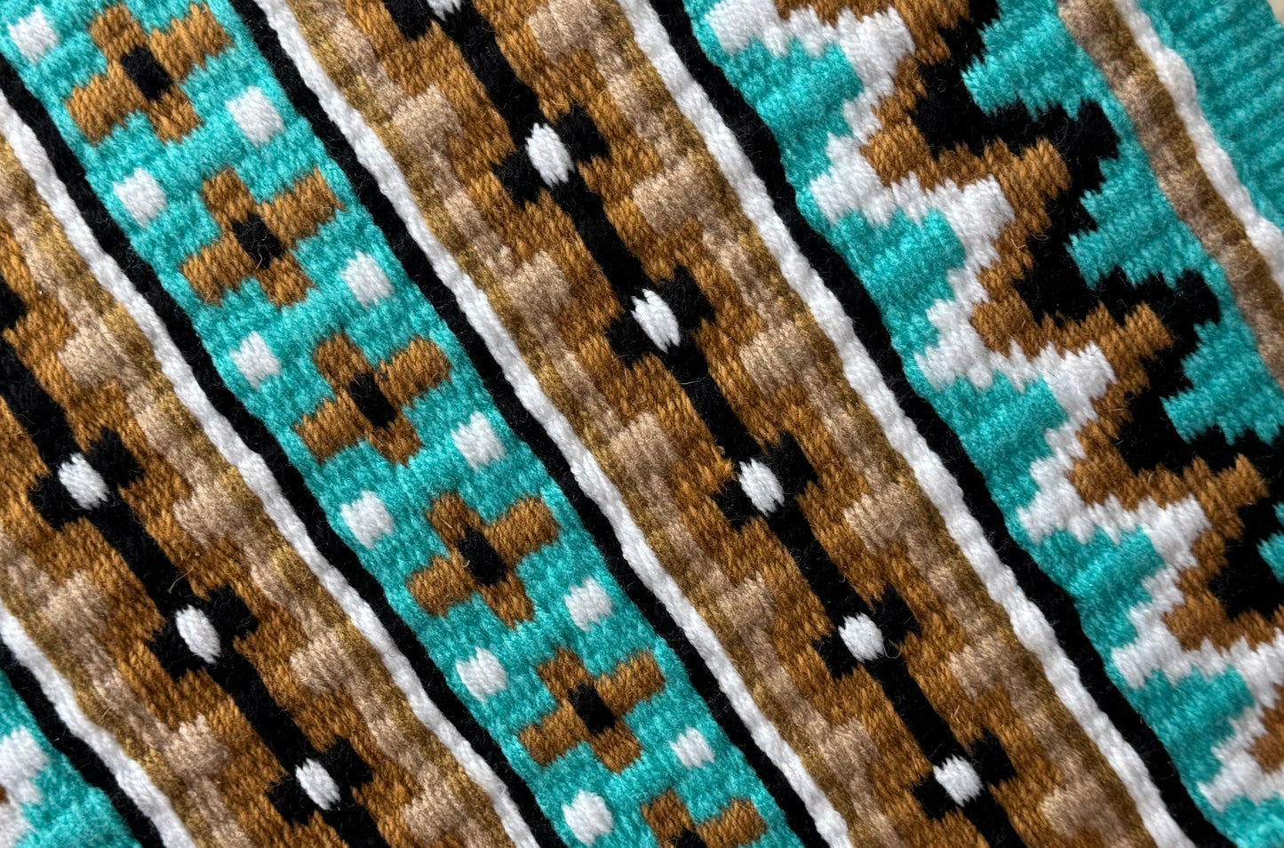 B220 Oversized Saddle Blanket Mint Green, White, Black, Indian Tan, Sheep Skin