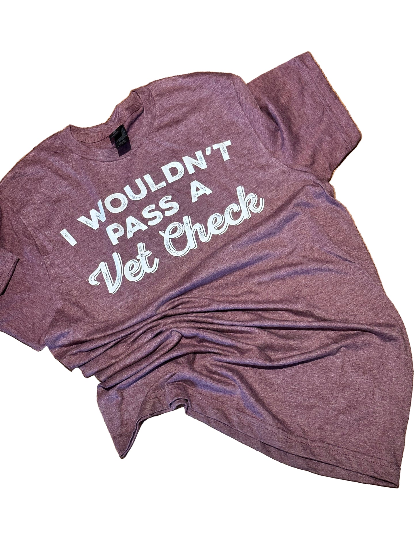 T-Shirt "Vet Check" SMALL in maroon heather