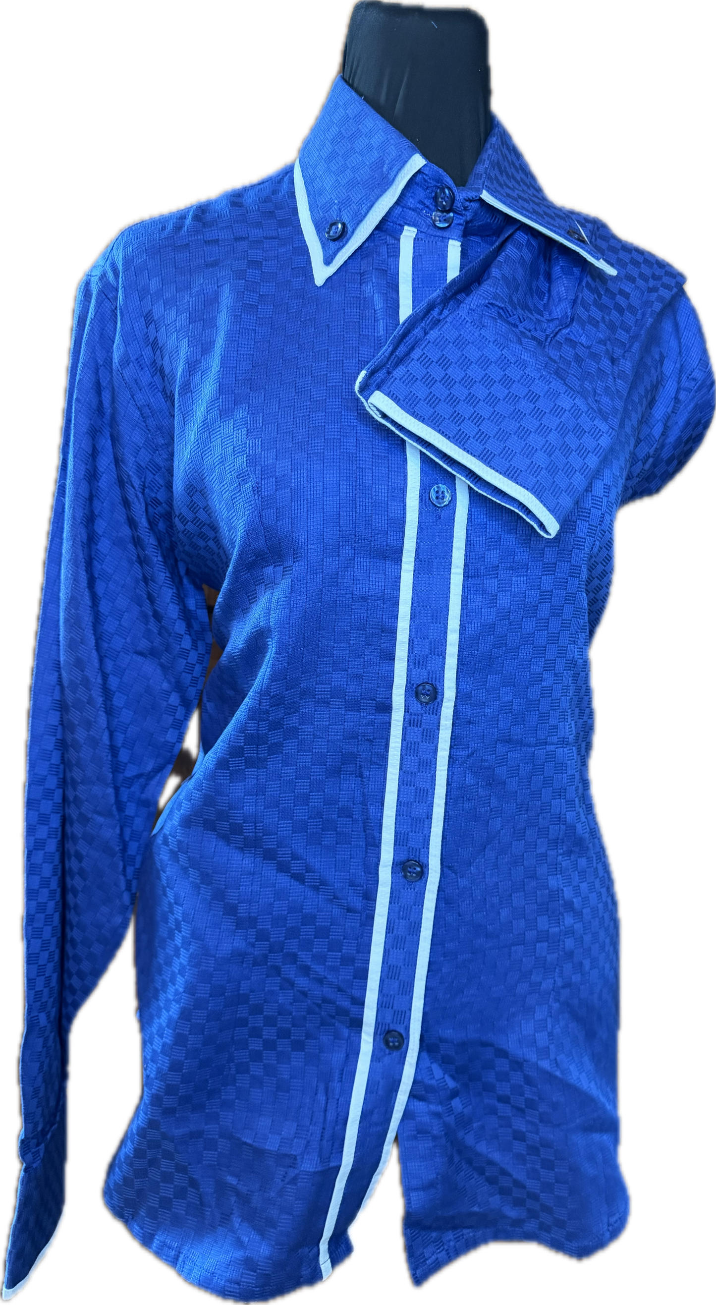 *42 Bust* Vest Set *Navy Blue Plaid with Navy Blue Shirt