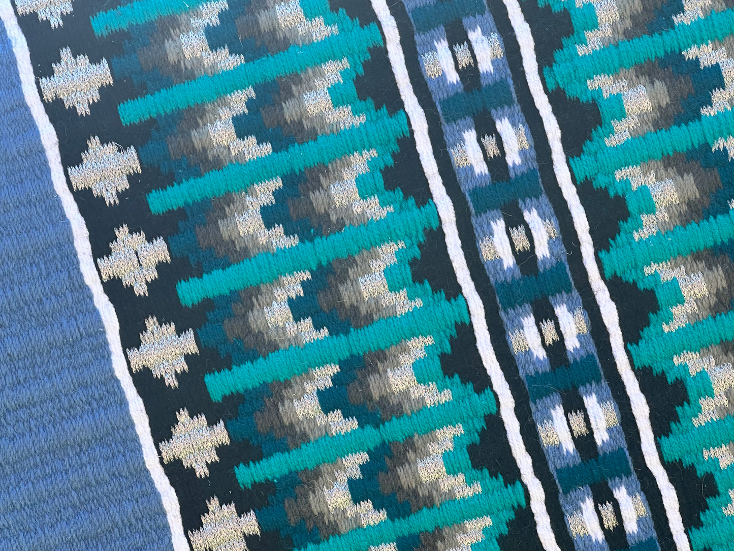 B436 Oversized Saddle Blanket Periwinkle, Black, White, Teal, Turquoise, White, Black, Ash, Charcoal
