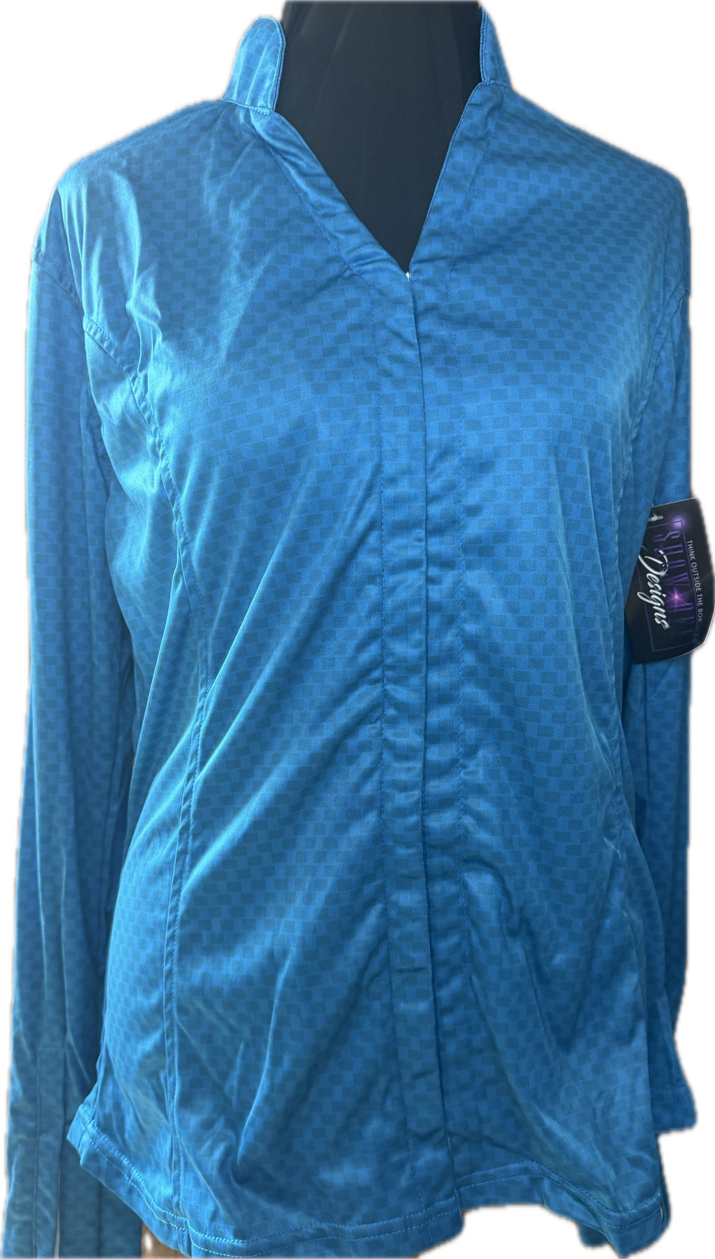 Cowboy Couture Ladies Light Turquoise Carbon Fiber Tunic Shirt