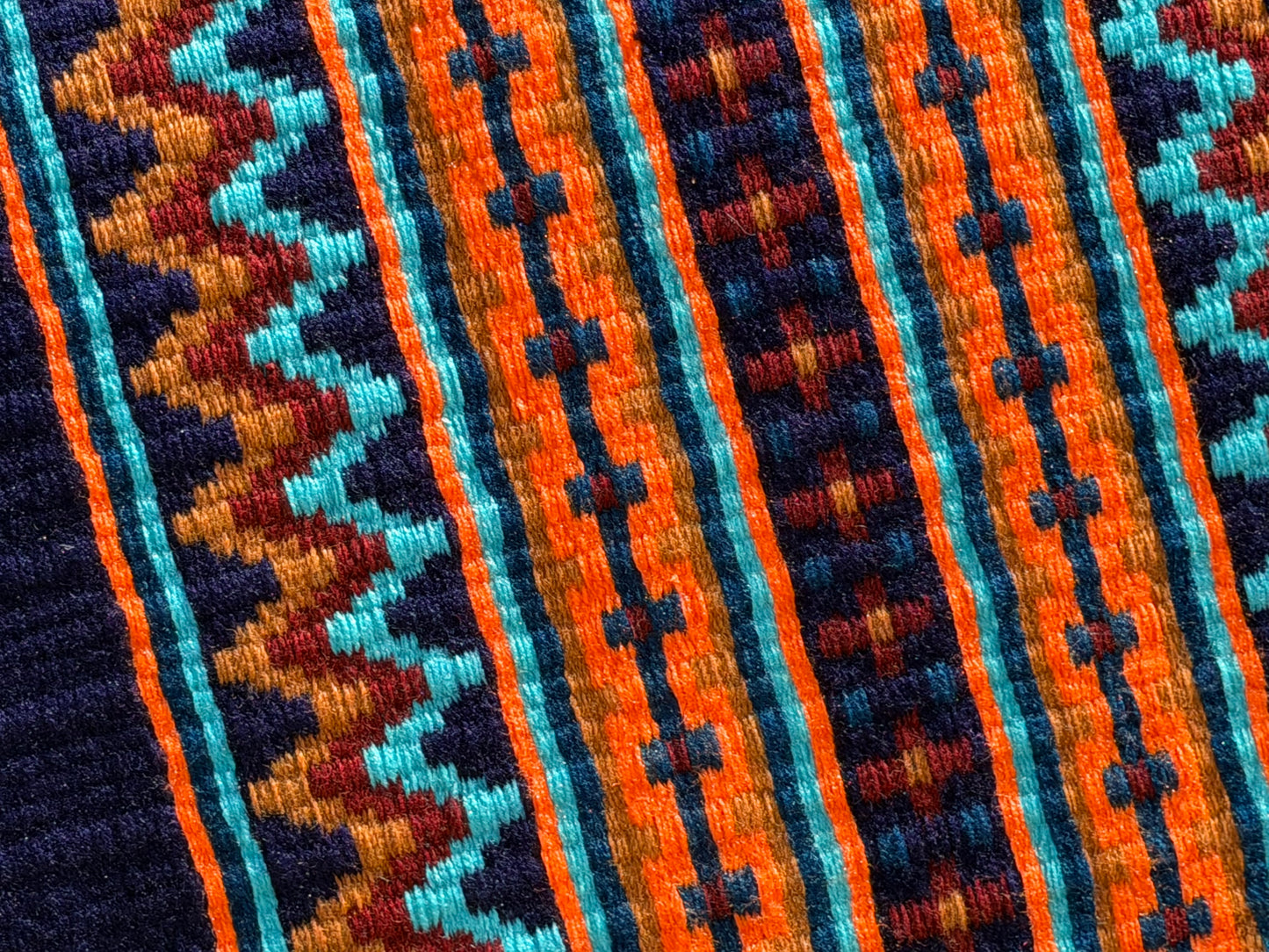 B500 Oversized Saddle Blanket Navy Blue, Orange, Turquoise, Rust, Caramel, Dark Teal