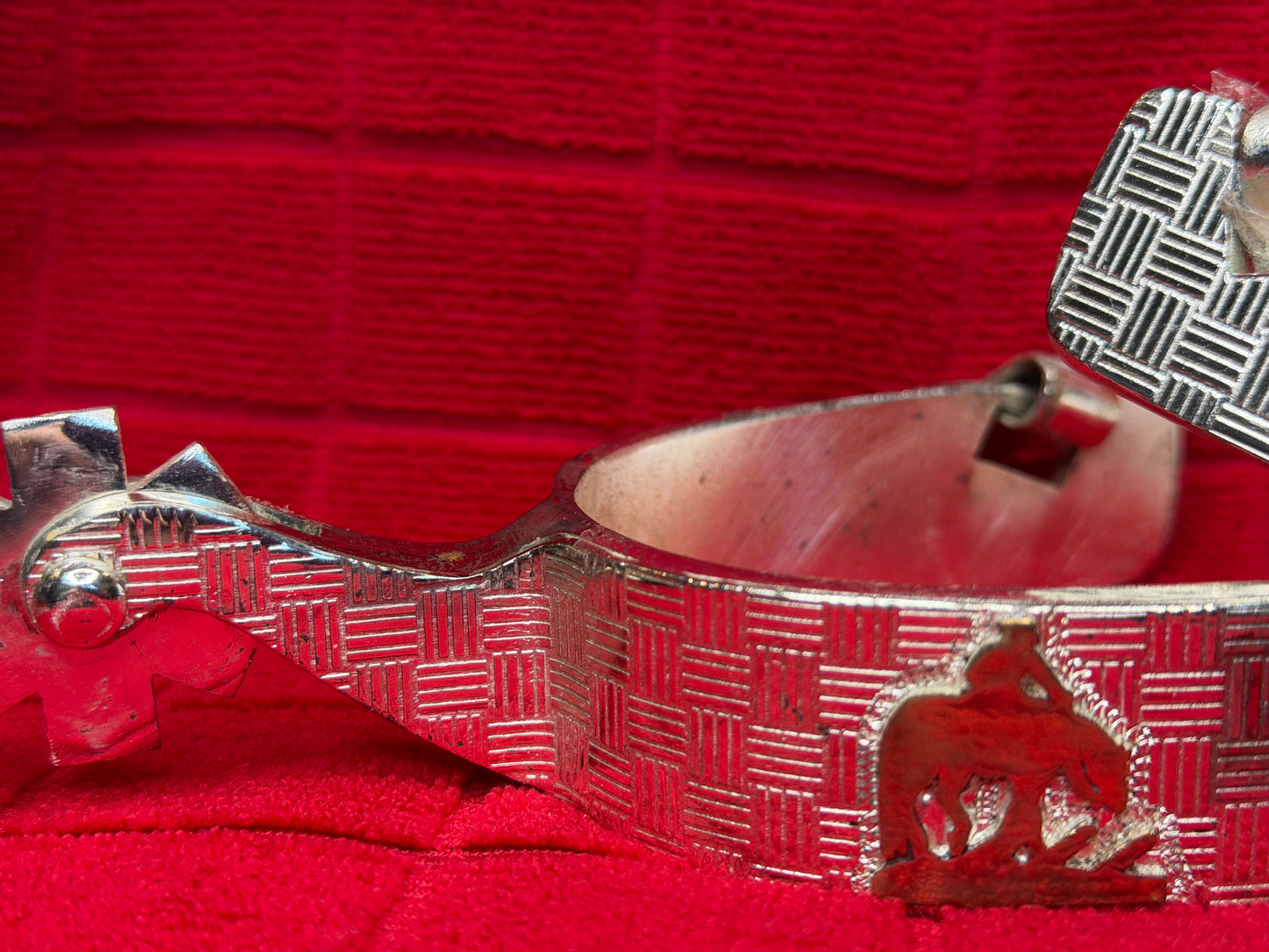 Sterling Sliver Overlay Spurs -Trail Horse-