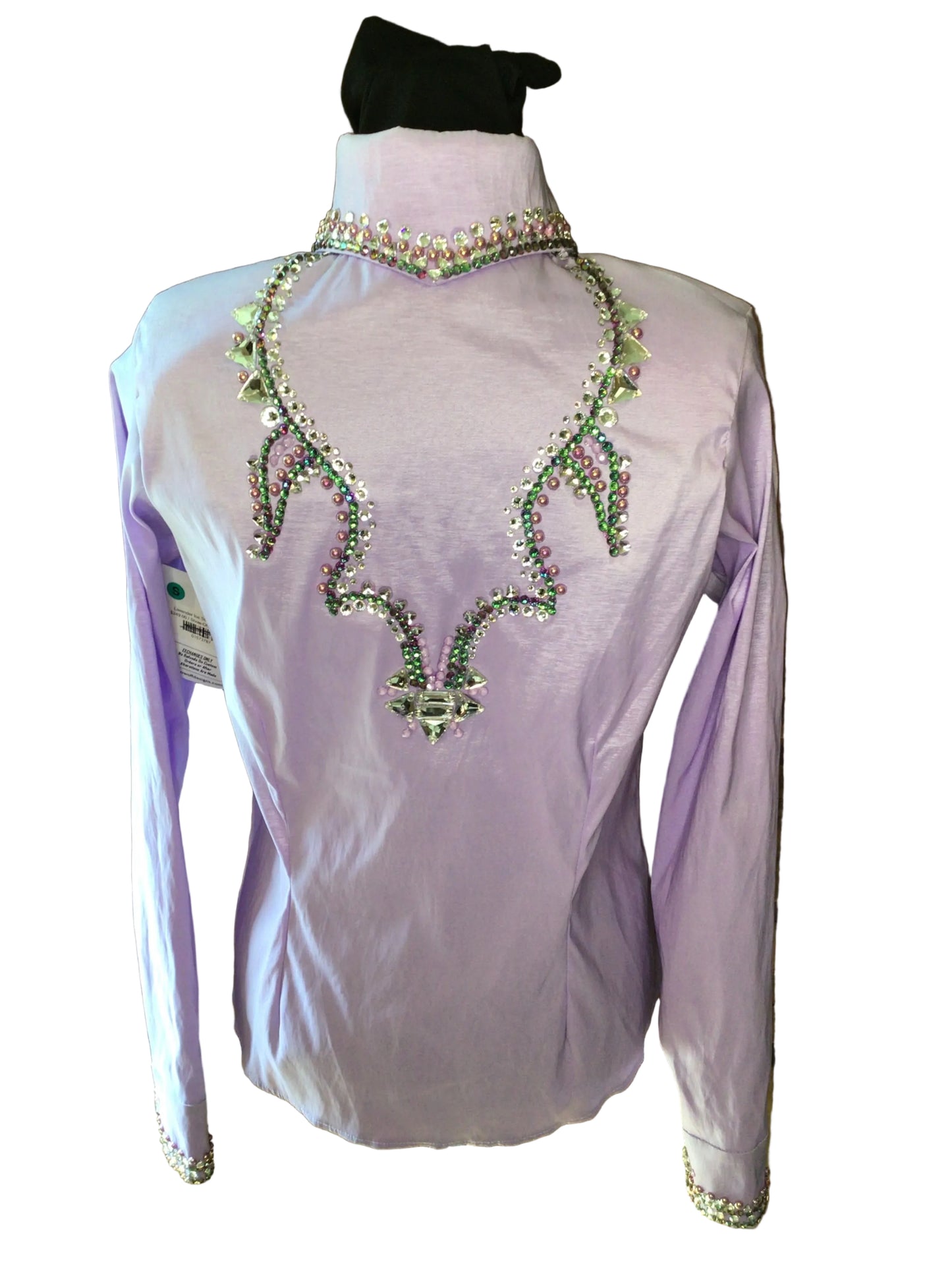 Small Stretch Taffeta Lavender Day Shirt with Reto Crystal Design