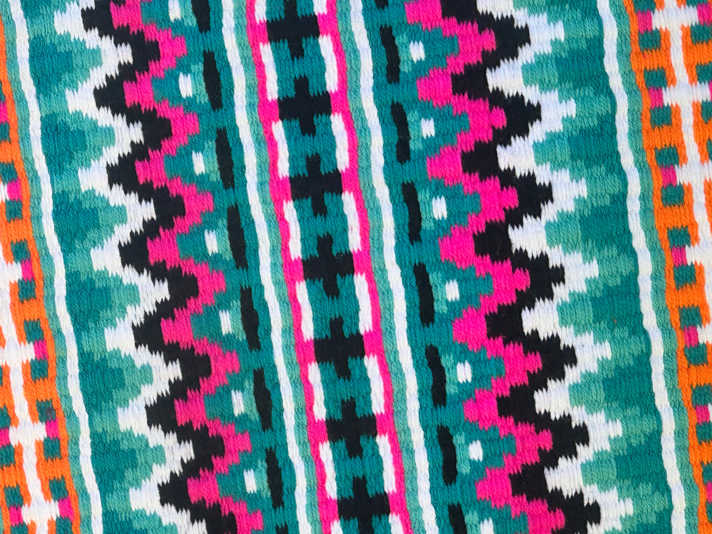 316 oversized saddle blanket Bright turquoise light turquoise white bright orange black neon pink