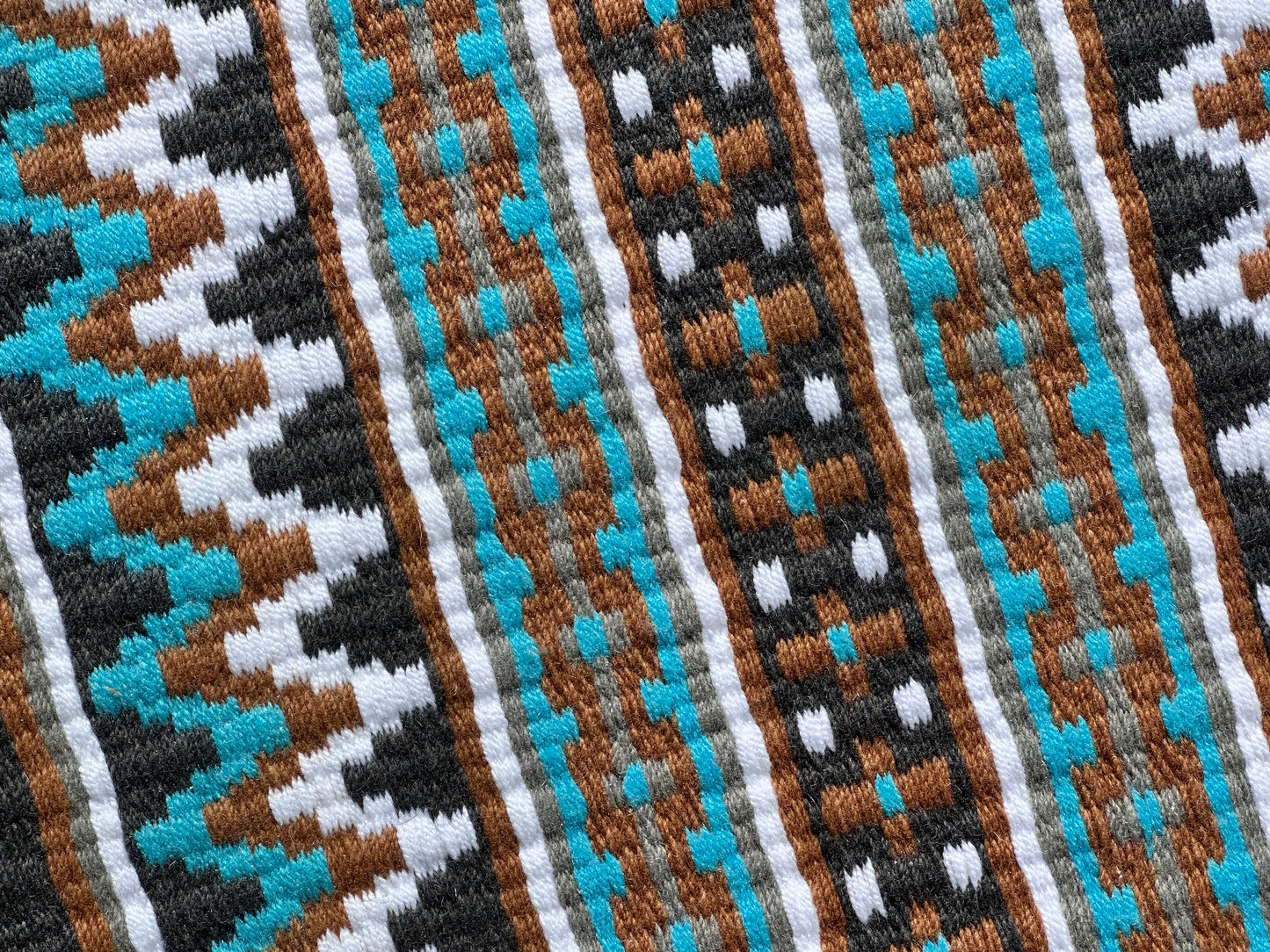 B410 Oversized Saddle Blanket Charcoal, Ash, White, Raw Umber, Aqua