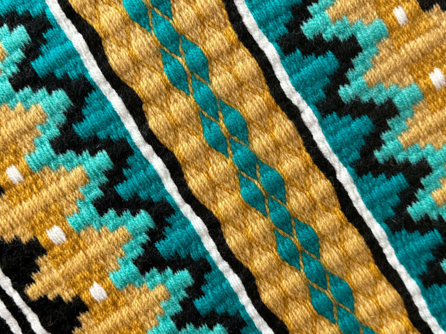 B347 Oversized Saddle Blanket Black, White, Mint Green, Gold, Teal, Raw Umber