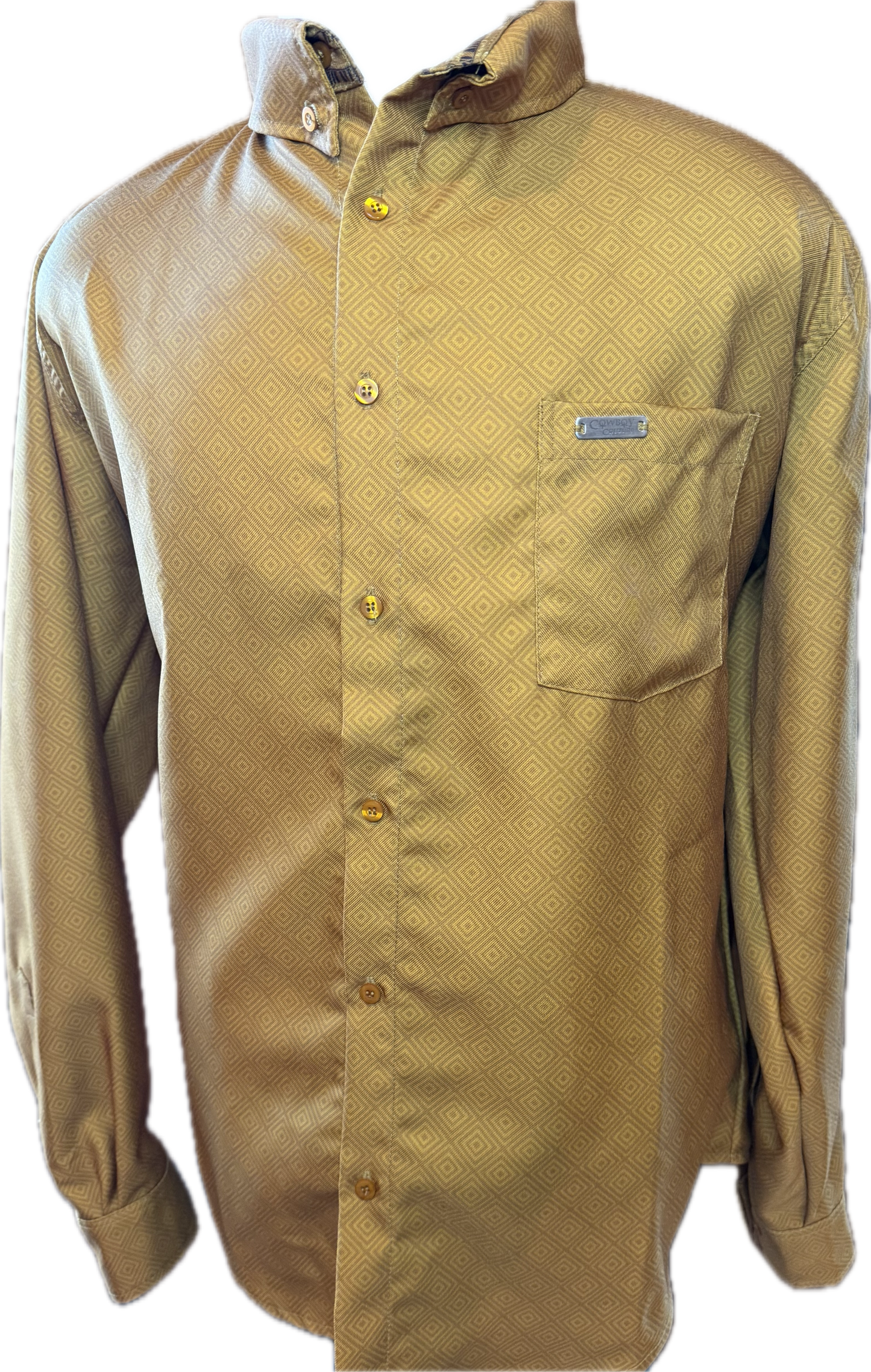 Cowboy Couture Men's Shirt -Gold - Diamond Geo