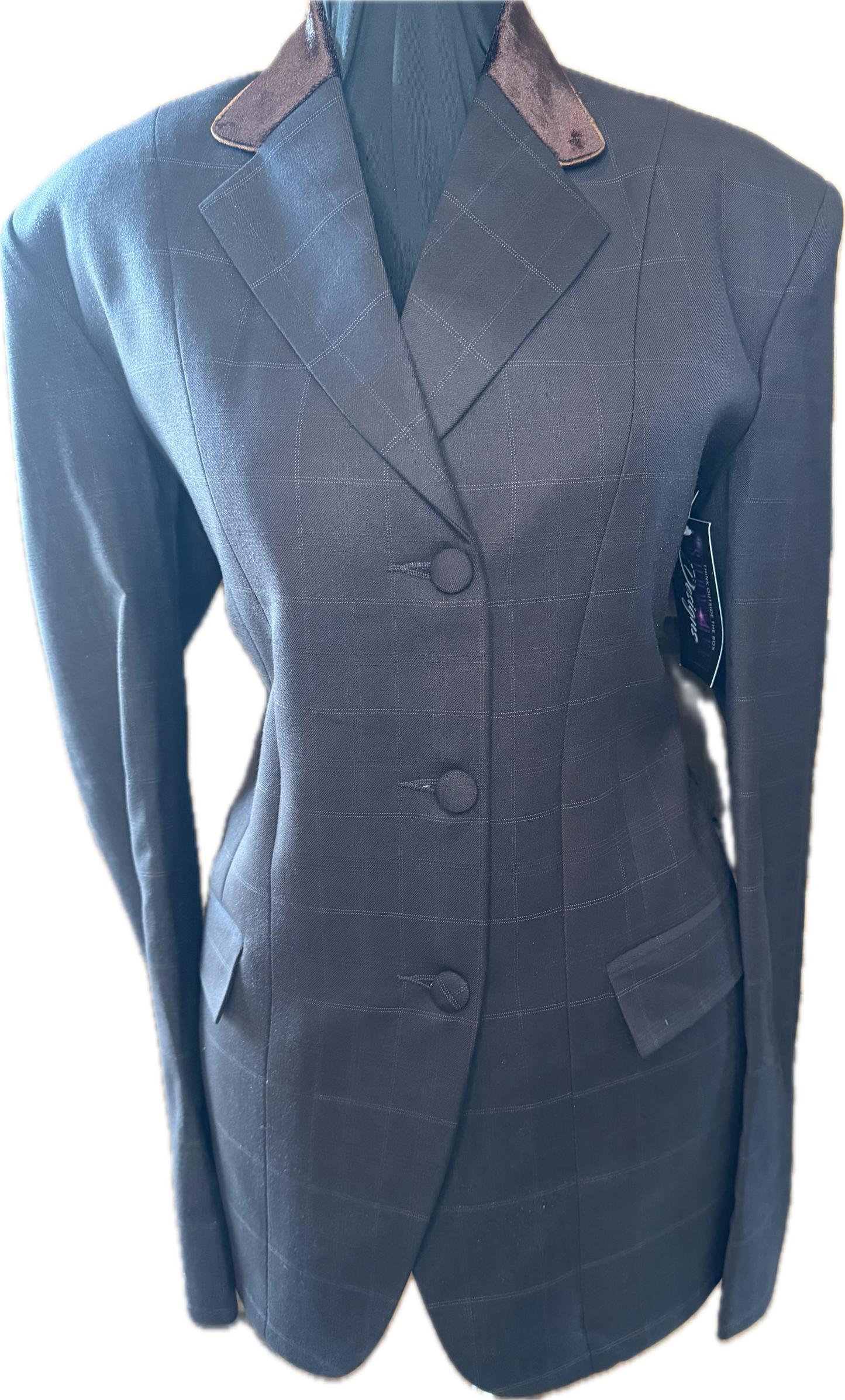 *38 Bust* Brown Plaid with Brown Velvet Collar