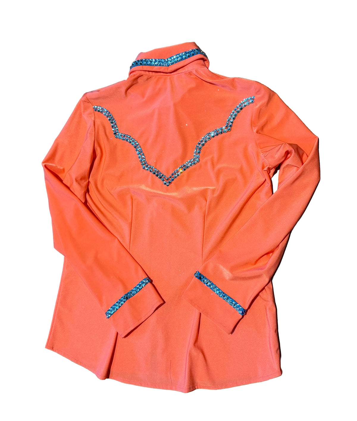 Kids 12 Coral Lycra with Turquoise Retro Design