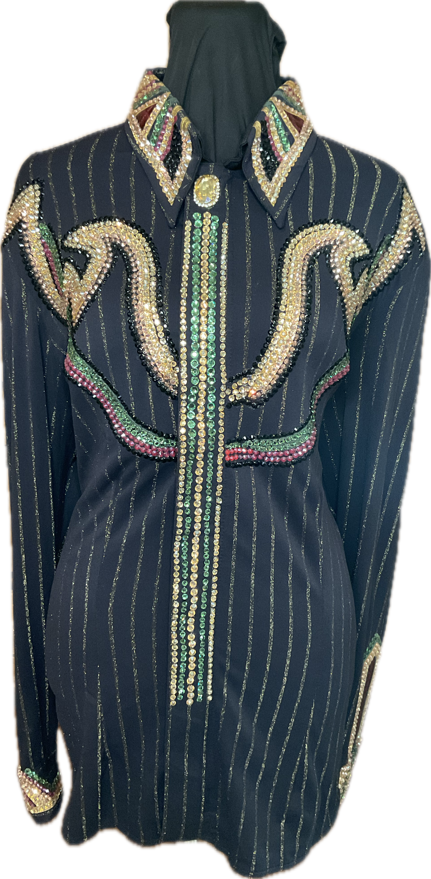 XL Black Vest Set with Burgundy, Rose Gold and Olive Green