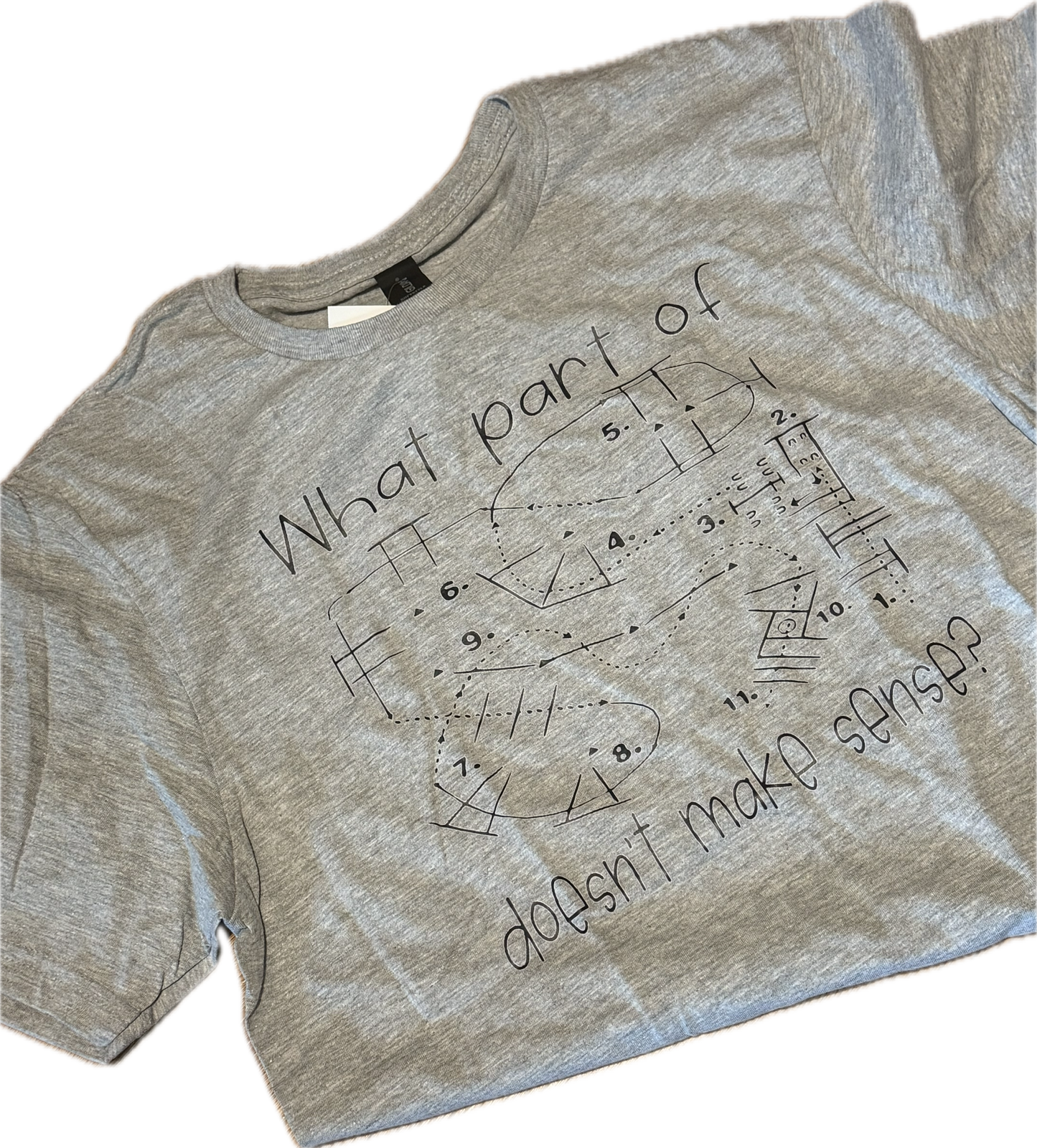 T-Shirt "What Part?'" in Grey Heather