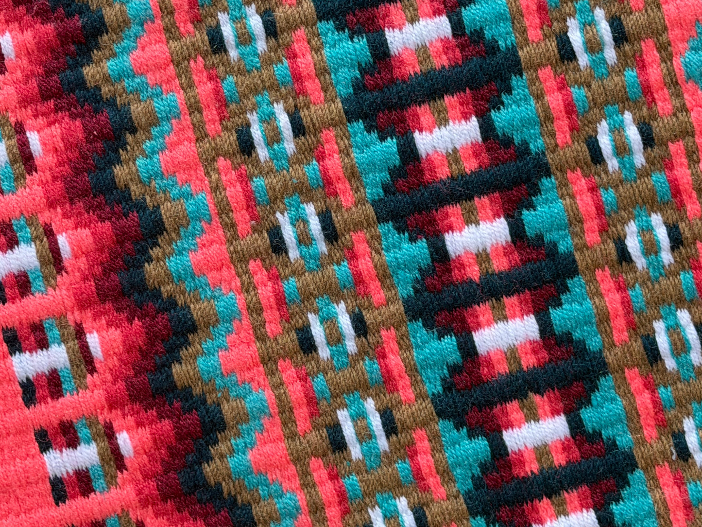 B621 Oversized Saddle Blanket Soft Turquoise, Bright Coral, Black, White, Burgundy, Dark Coral, Raw Umber
