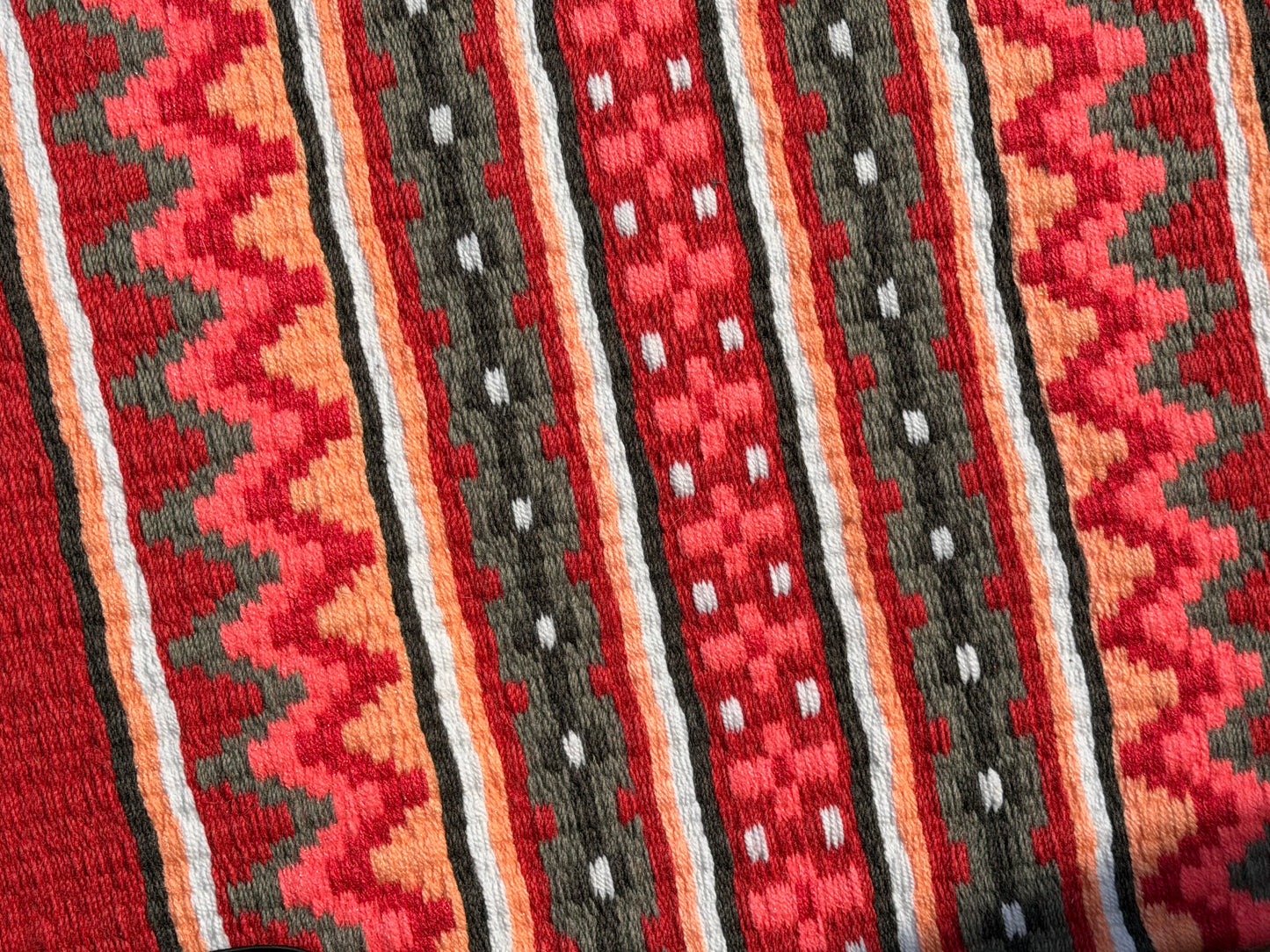 B464 Oversized Saddle Blanket Coral, White, Charcoal, Bright Coral, Peach, Ash