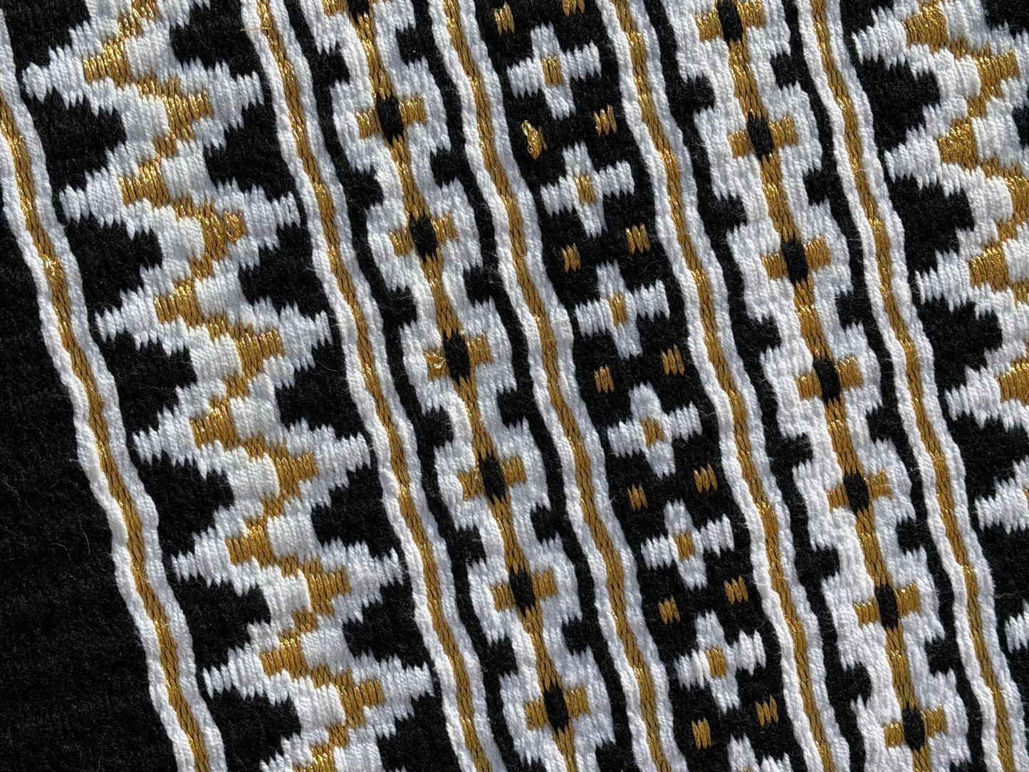 B496 Oversized Saddle Blanket Black, White, Dark Matte Metallic Gold