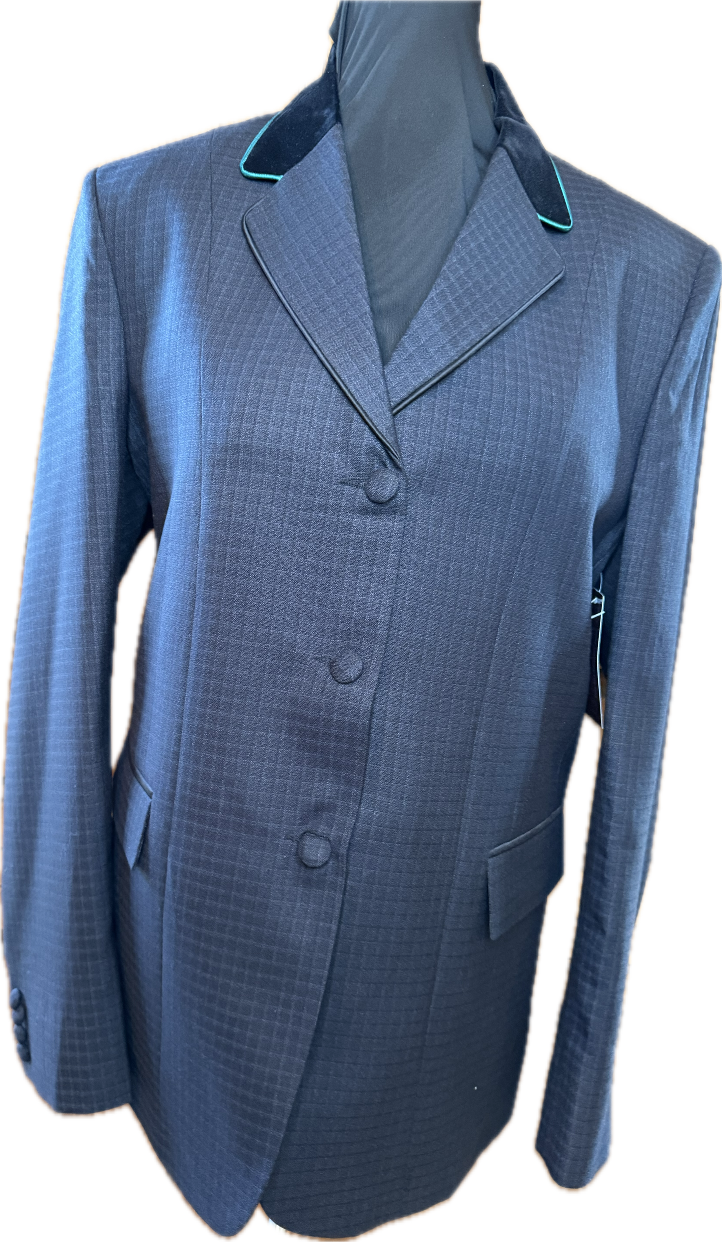 *42 Bust* Dark Charcoal Mini Box with Teal Piping