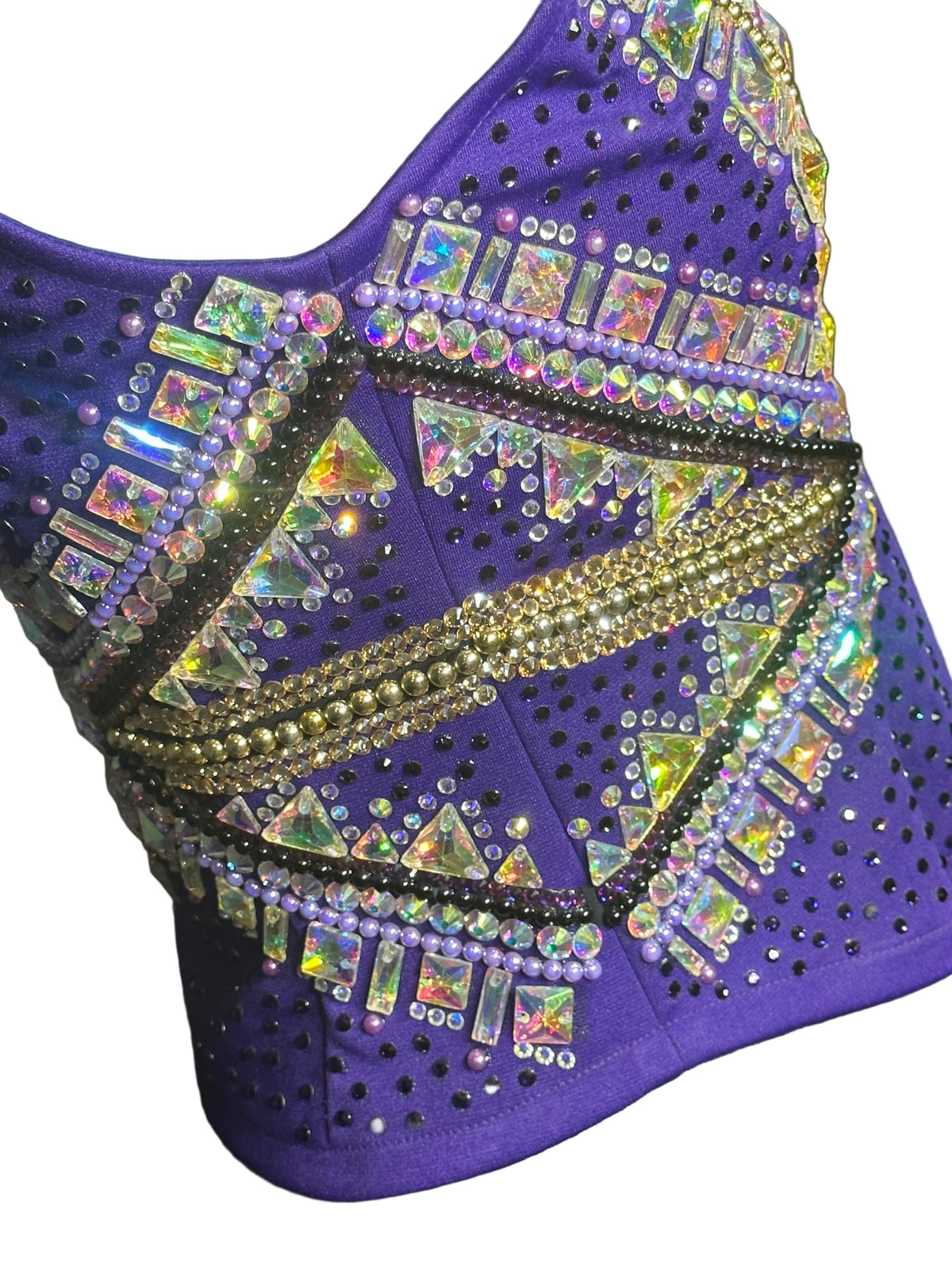 Size small purple vest with leather inserts