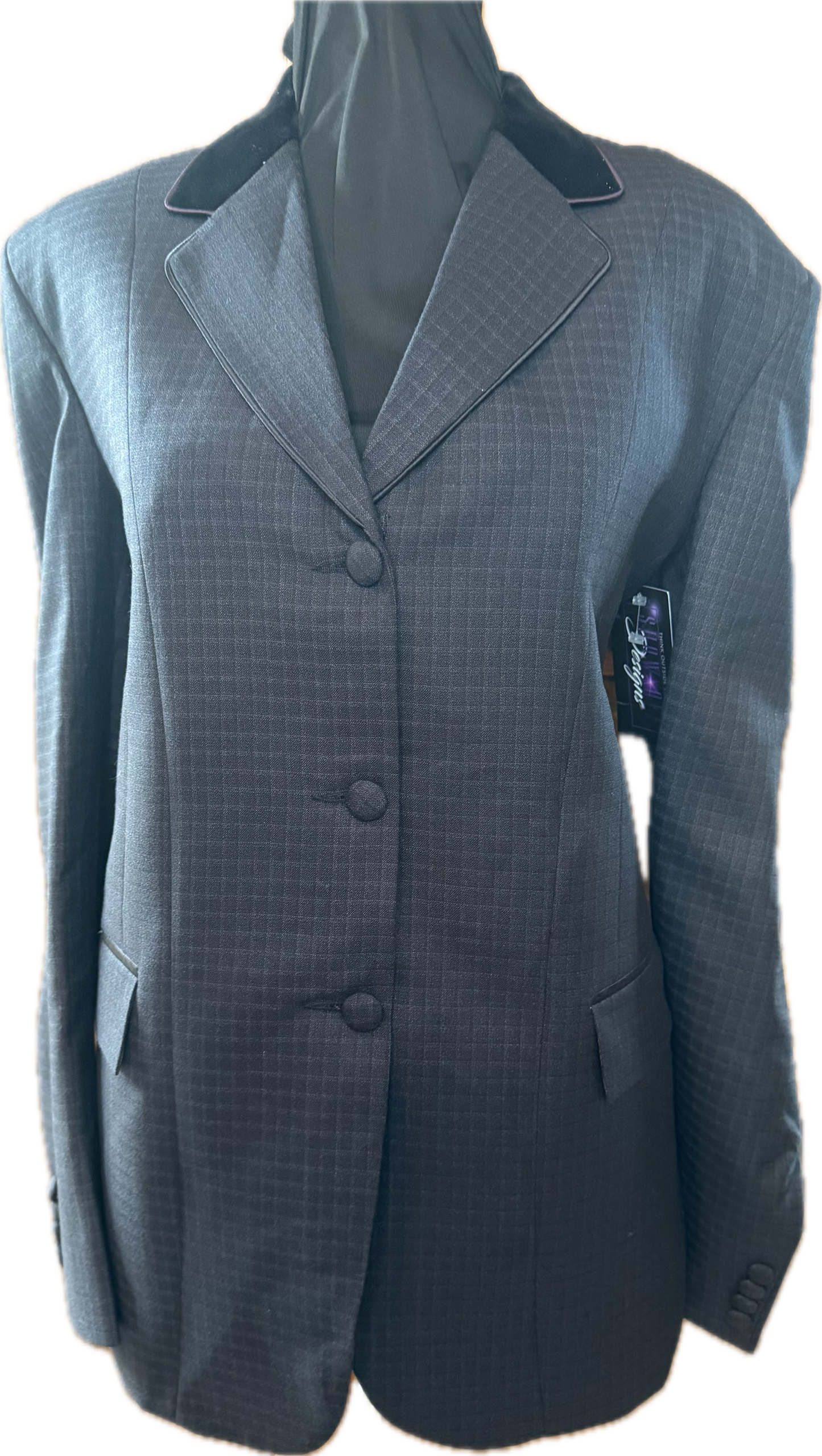 *38 Bust* Black Mini Box Burgundy Piping