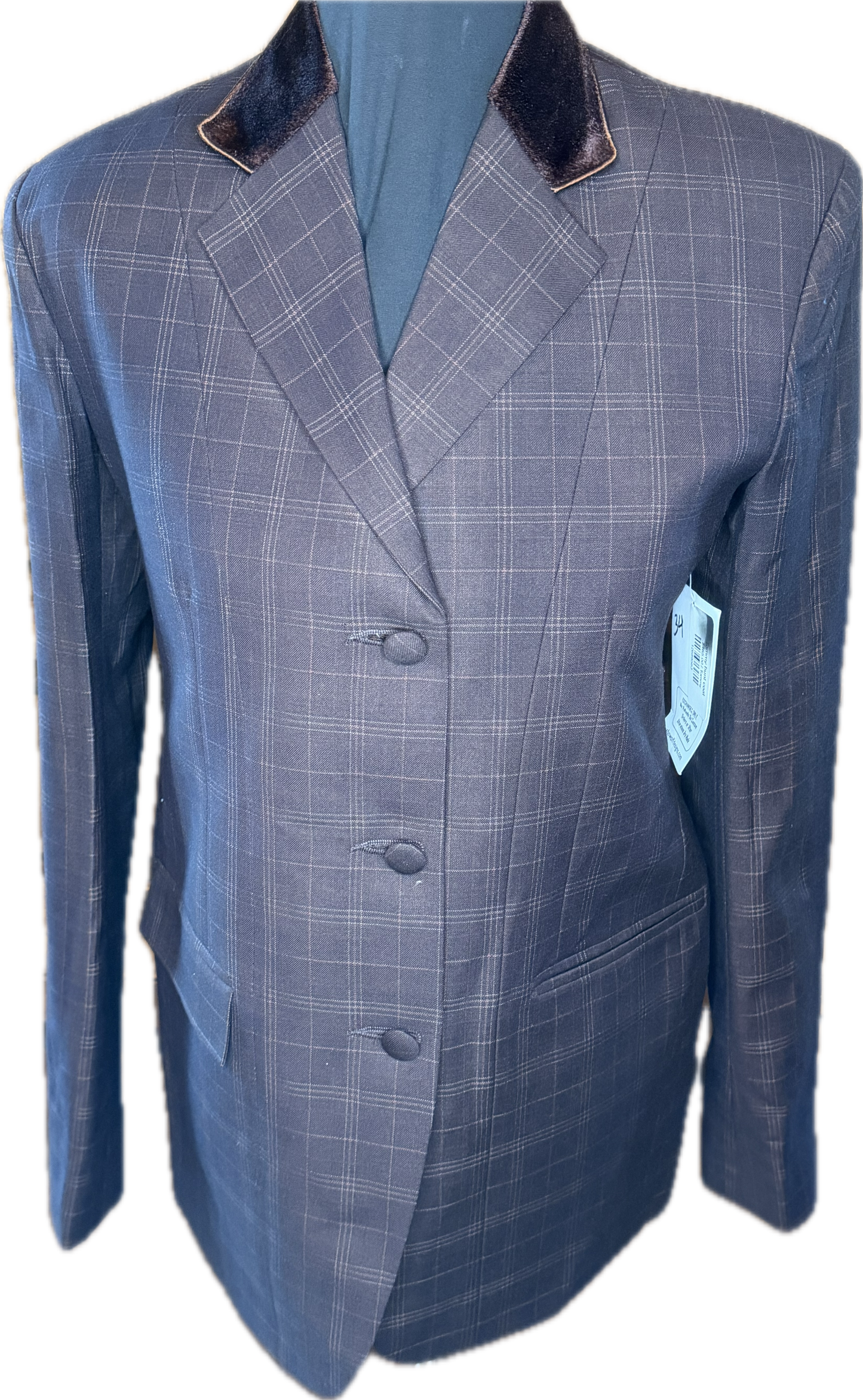 *34 Bust* Brown plaid hunt coat Hidden Zipper