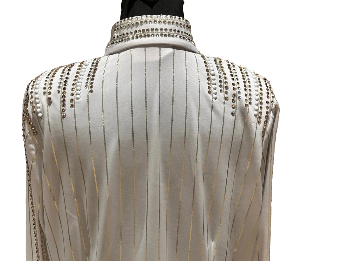 Size medium White vest set with silver and gold design