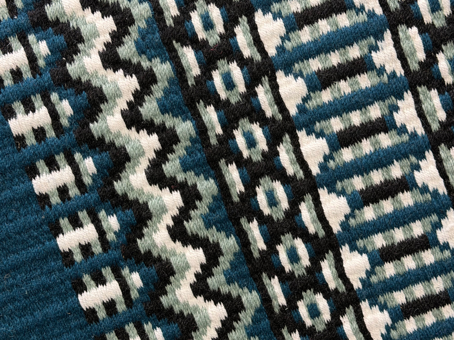 B600 Oversized Saddle Blanket Pale Sage, Dark Teal, White, Black