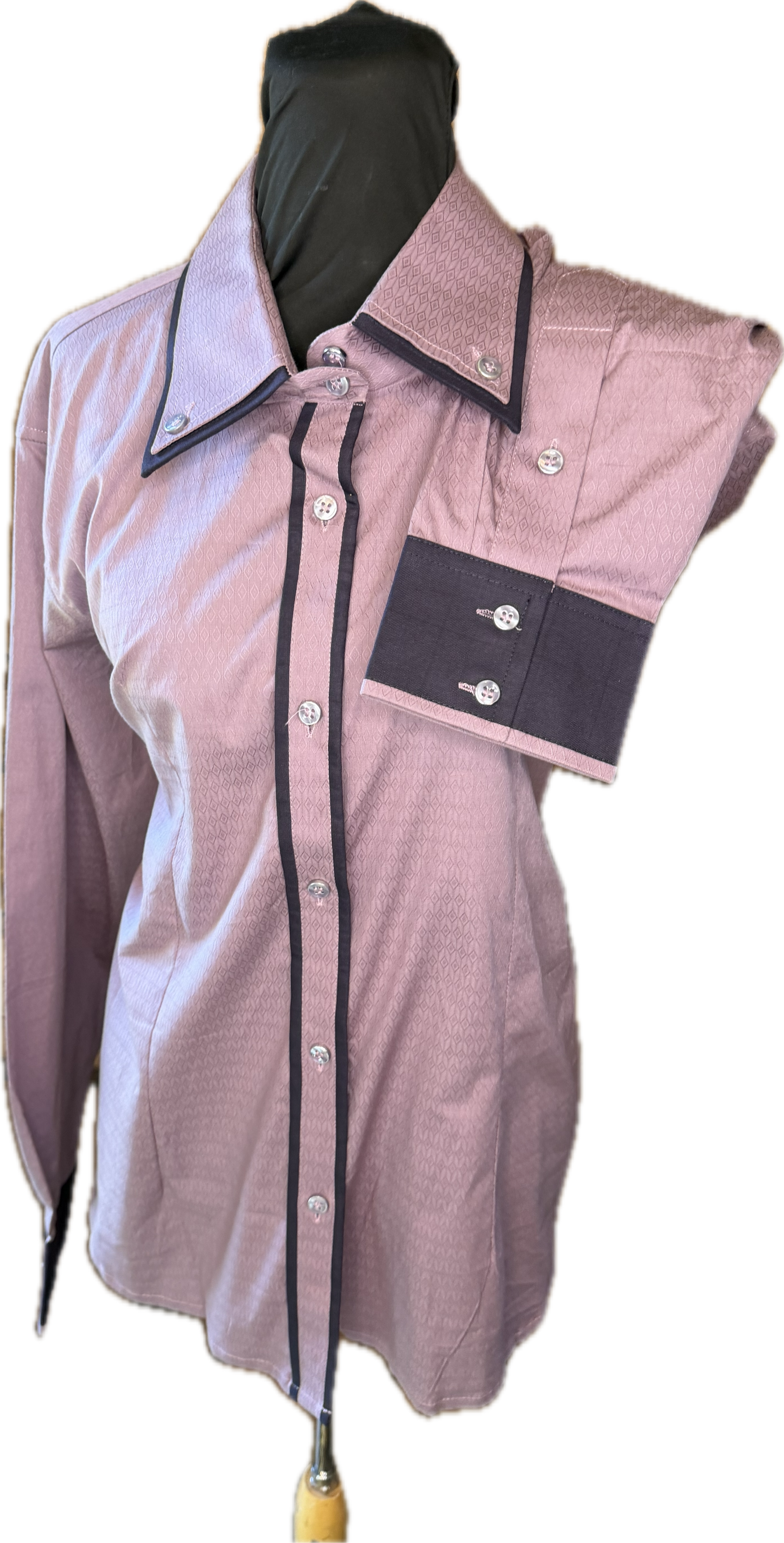 *44 Bust* Vest Set *Black with Purple Sparkle Plaid and Matching shirt
