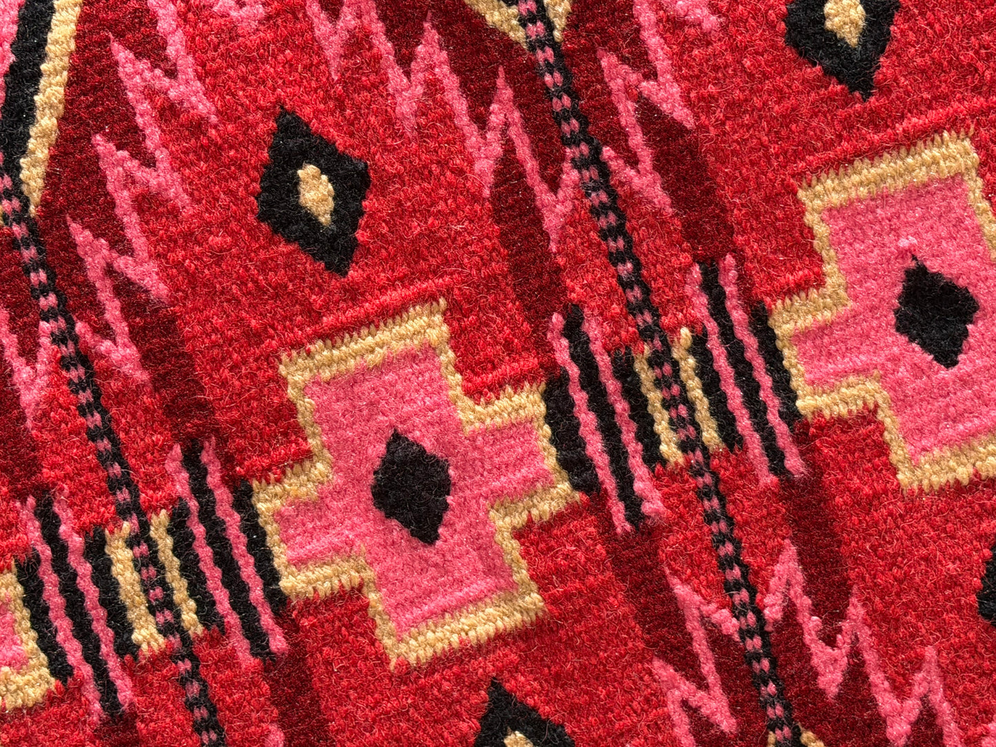 a118 Ranch Oversized Saddle Blanket Tibetan Red, Dark Coral, Sache Pink Black, Sheep Skin