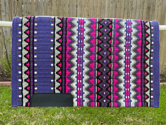 a132- Oversized Saddle blanket Show Purple, Black, Charcoal, Ash, Fuchsia, White