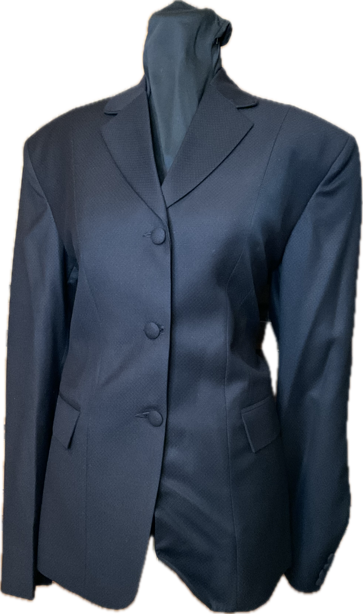 *38 Bust* Black with Black Velvet Collar and Piping
