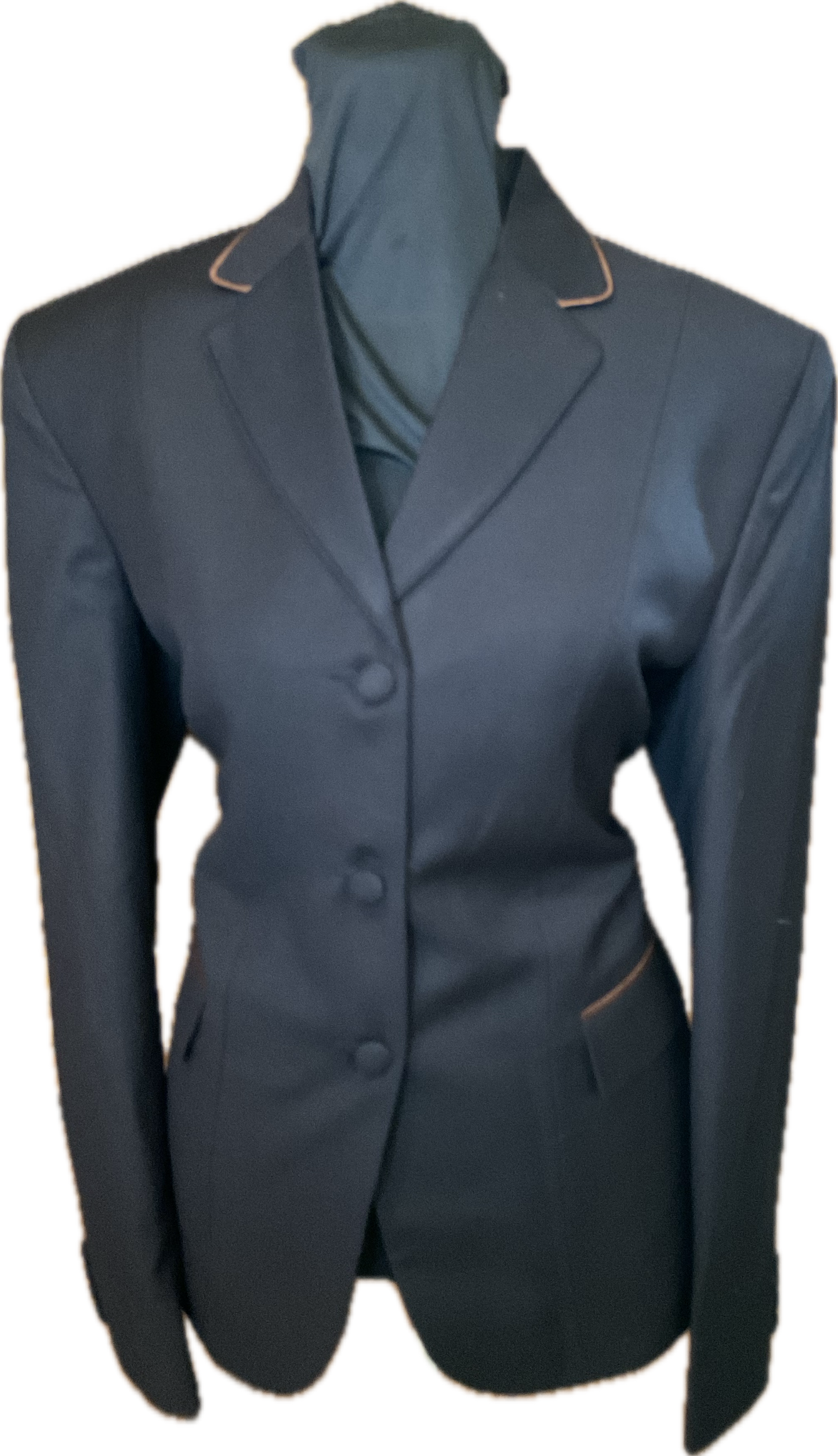 *36 Bust* Black Hunt Coat with Cooper Piping