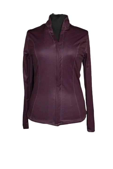 Cowboy Couture Ladie's Aubergine Carbon Fiber Print Zip Up Tunic