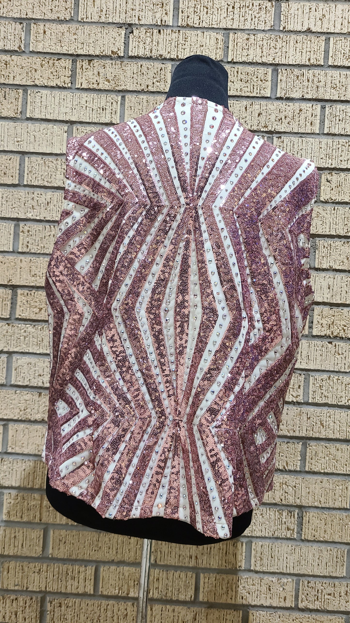 Size XL sequin vest with AB crystals