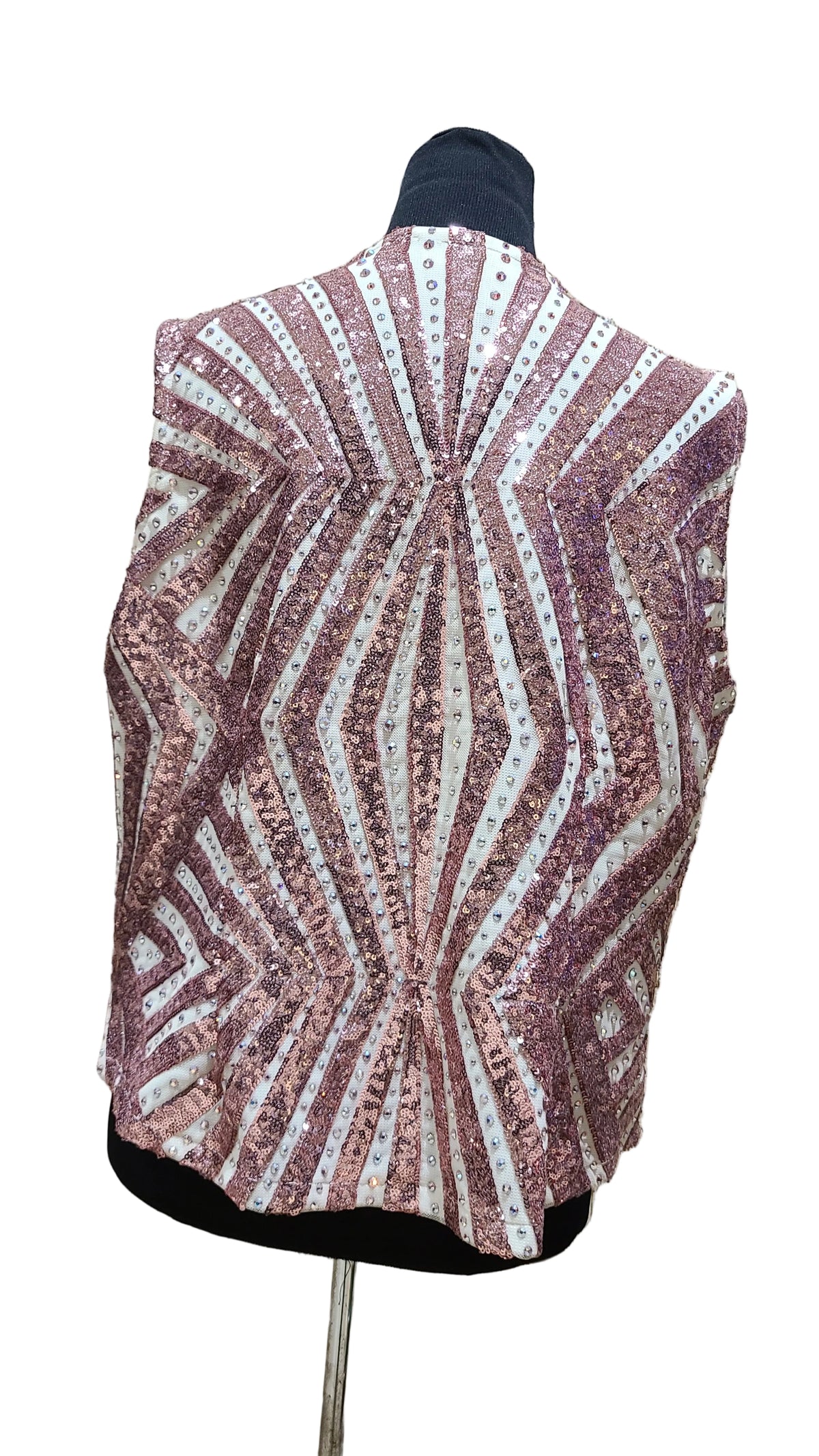 Size XL sequin vest with AB crystals