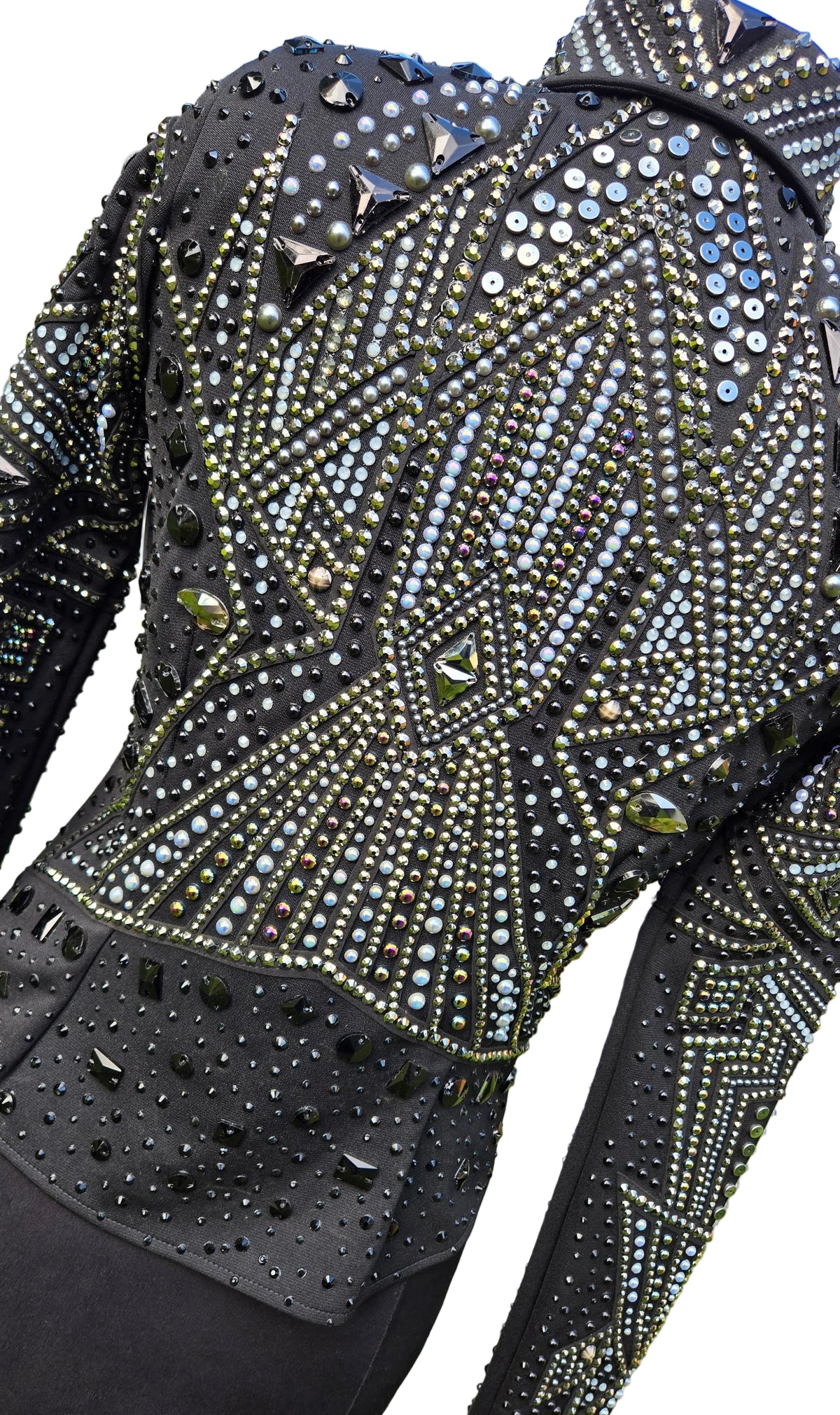 Medium Showmanship Jacket Black, with Matte Metallic Silver