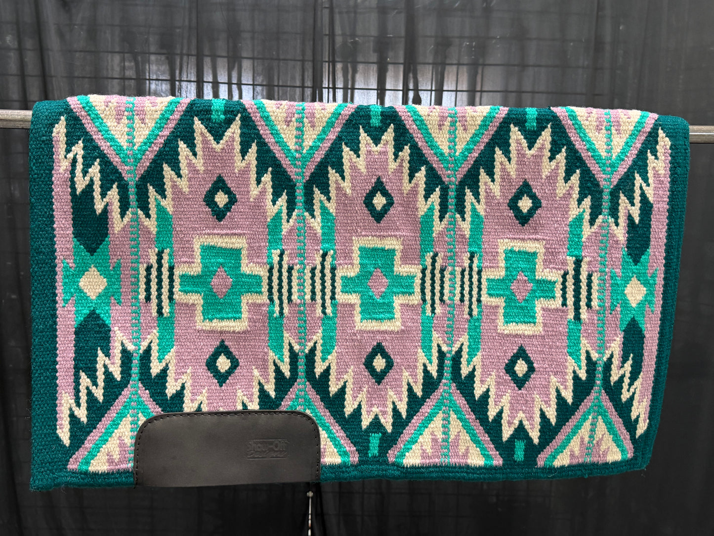 a114 Ranch Oversized Saddle Blanket Dark Teal, Bright Teal, Lavender, Pale Lavender