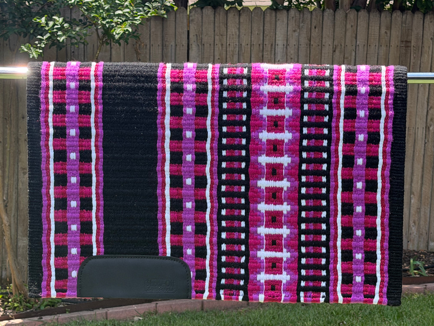 B564 Oversized Saddle Blanket Black, White, Fandango Pink, Matte Metallic Pink, Soft Purple
