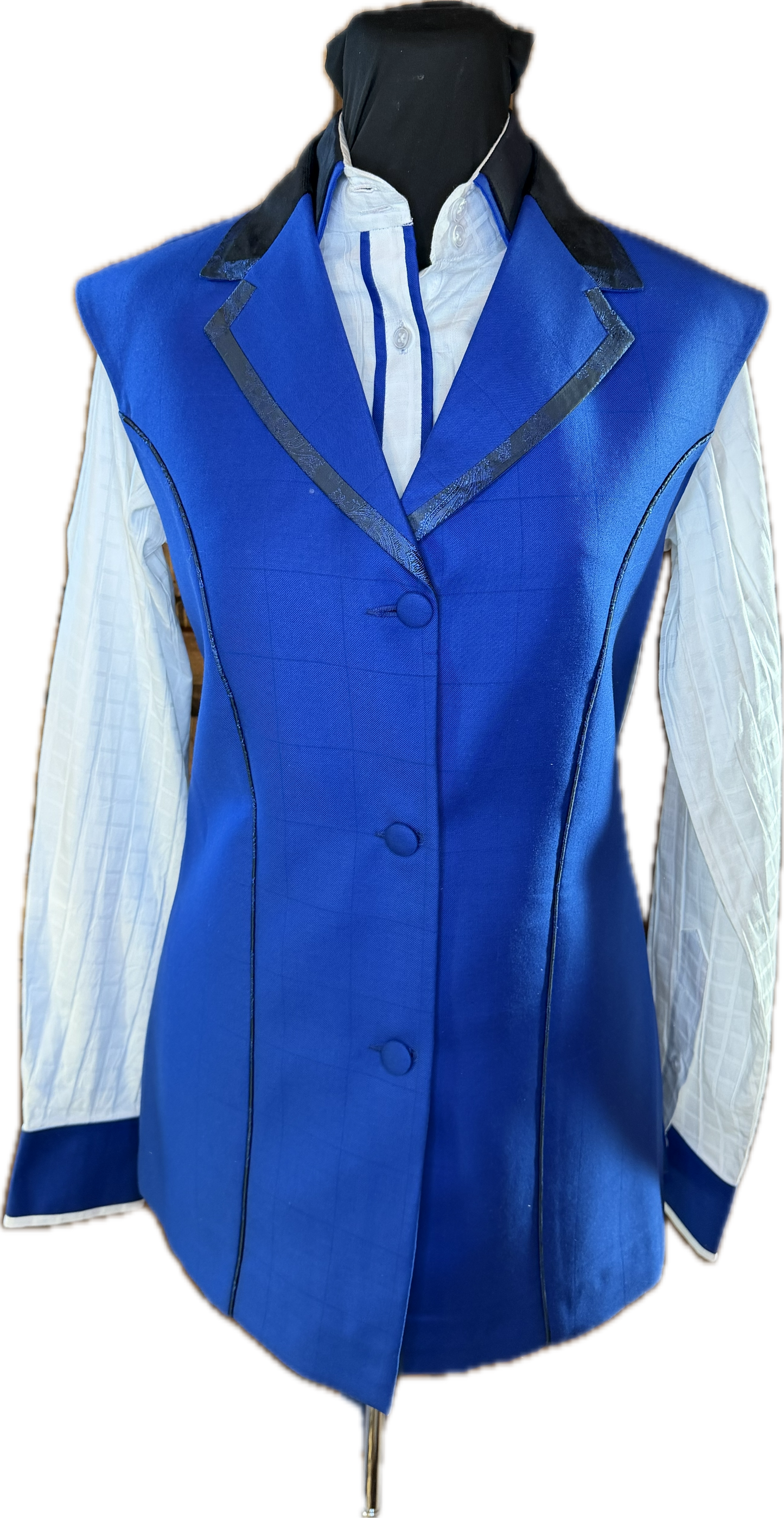 *36 Bust* Vest Set * Royal Blue Plaid with Matching White Shirt